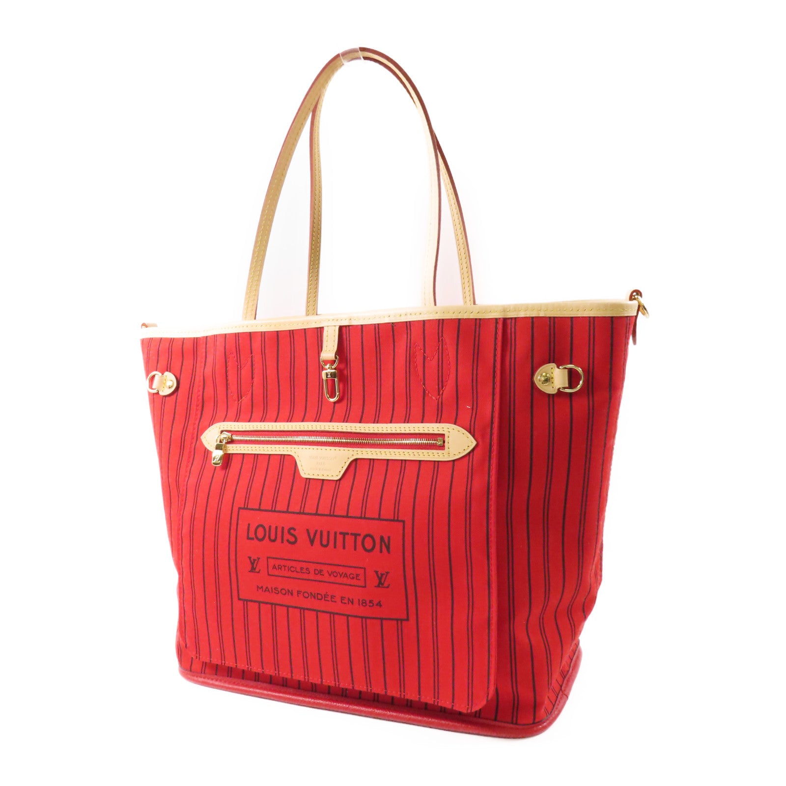 LOUIS VUITTON Monogram Neverfull Bandouliere Inside Out MM金扣手挽肩背兩用袋
