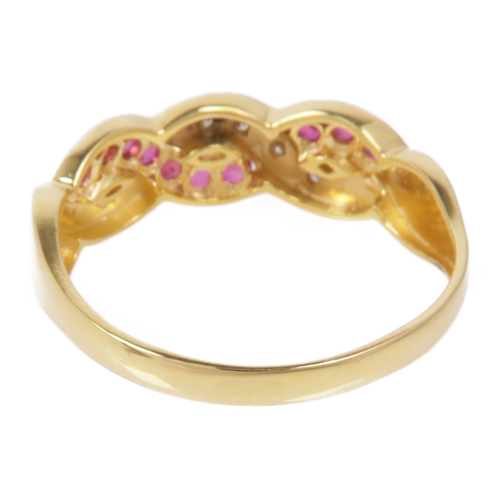 JEWELRY 18K黃金/Ruby Diamond鑽石戒指US#7