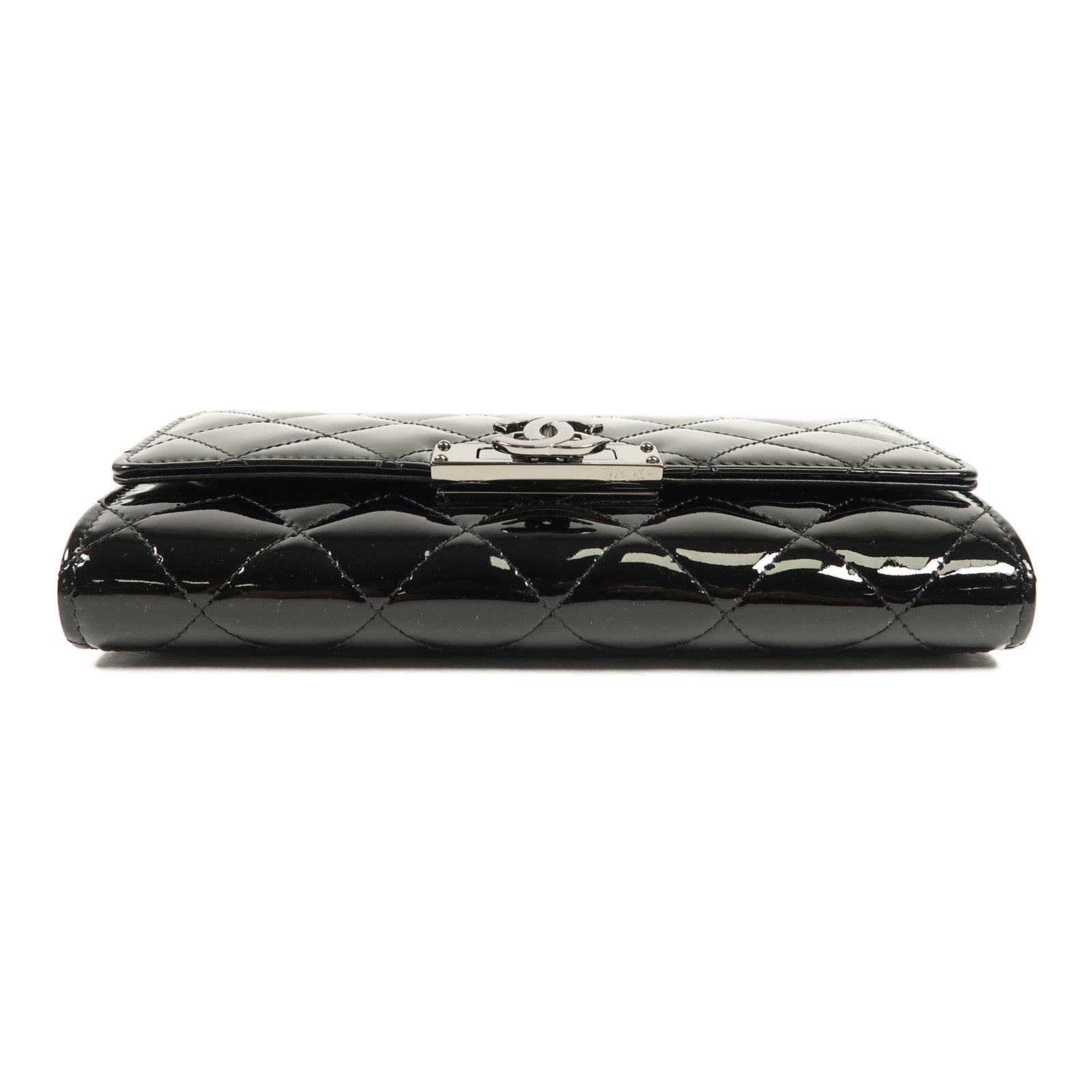 CHANEL 漆皮皮革Shoulder Bag銀扣鏈帶肩背袋