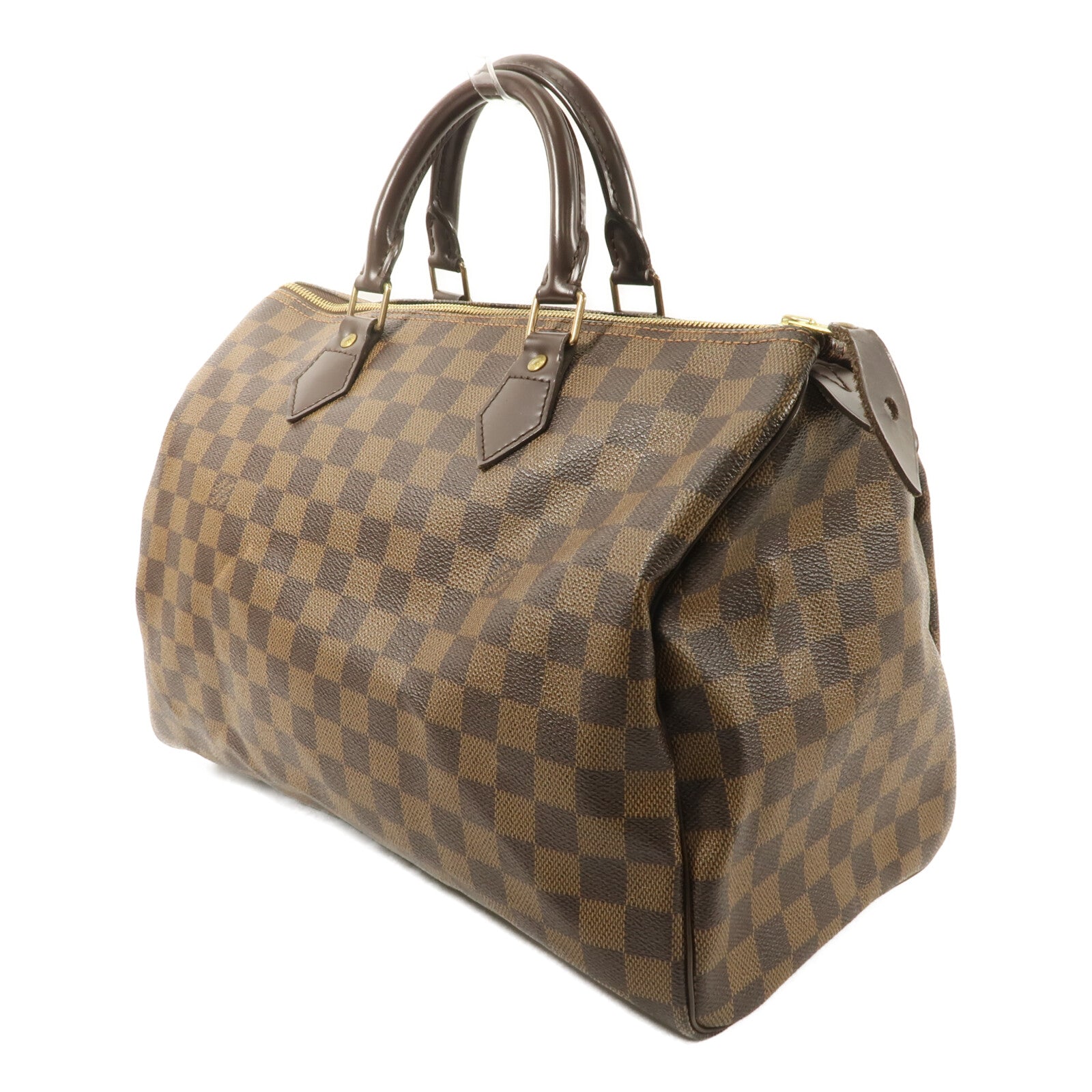 LOUIS VUITTON Damier Speedy 35手挽袋棕色
