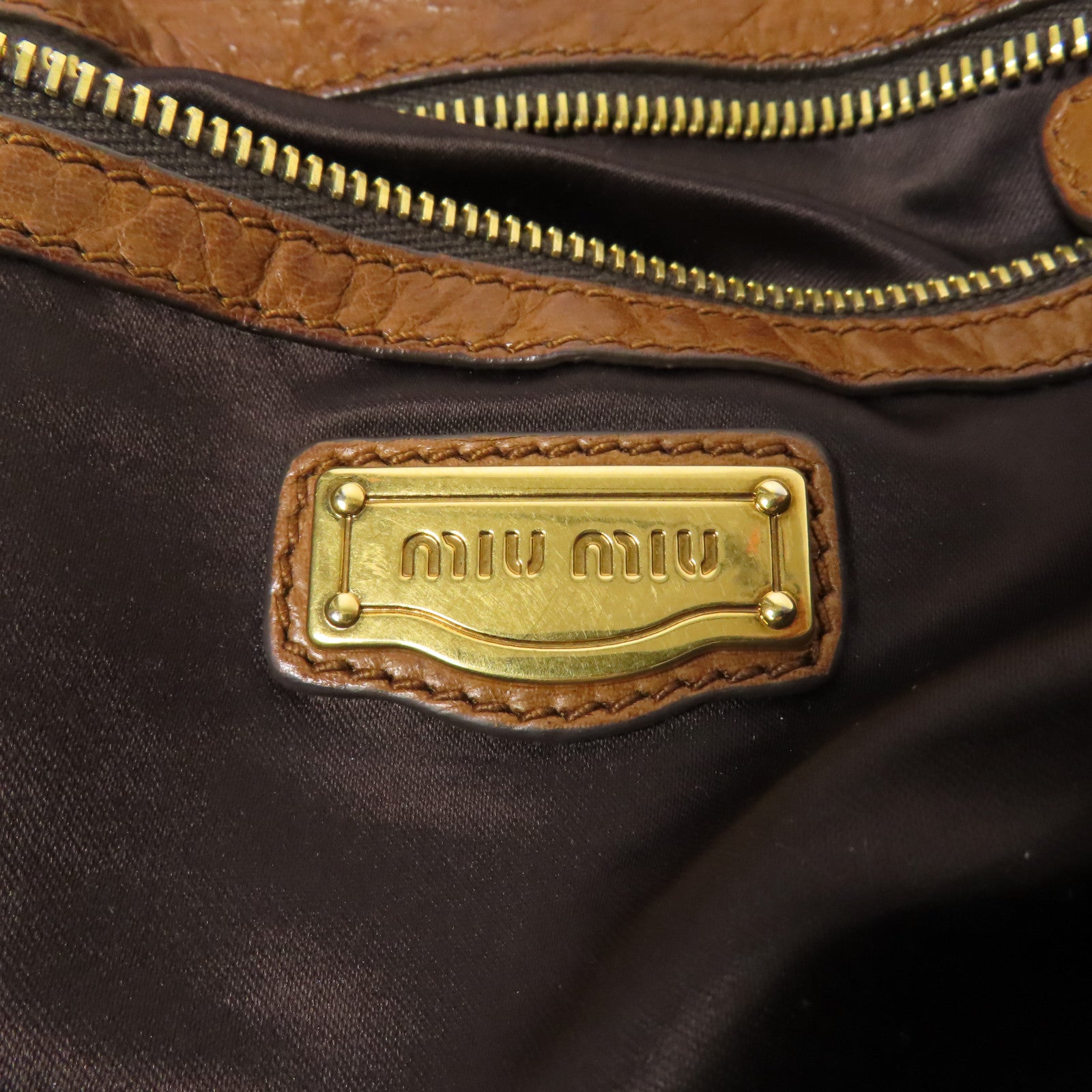 Miu Miu 牛皮皮革2 Way Shoulder金扣手挽肩背兩用袋