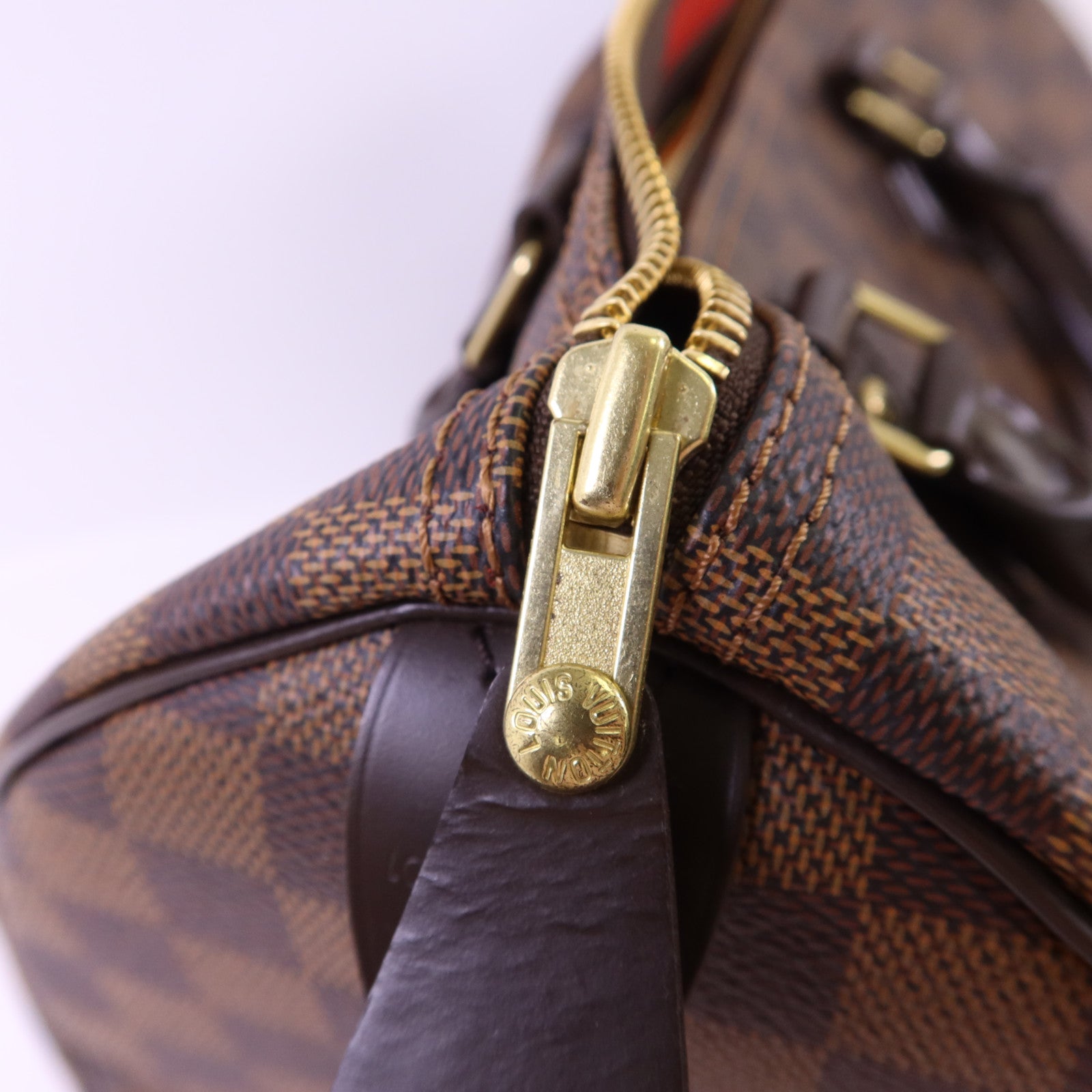 LOUIS VUITTON Damier Speedy 30金扣手挽袋