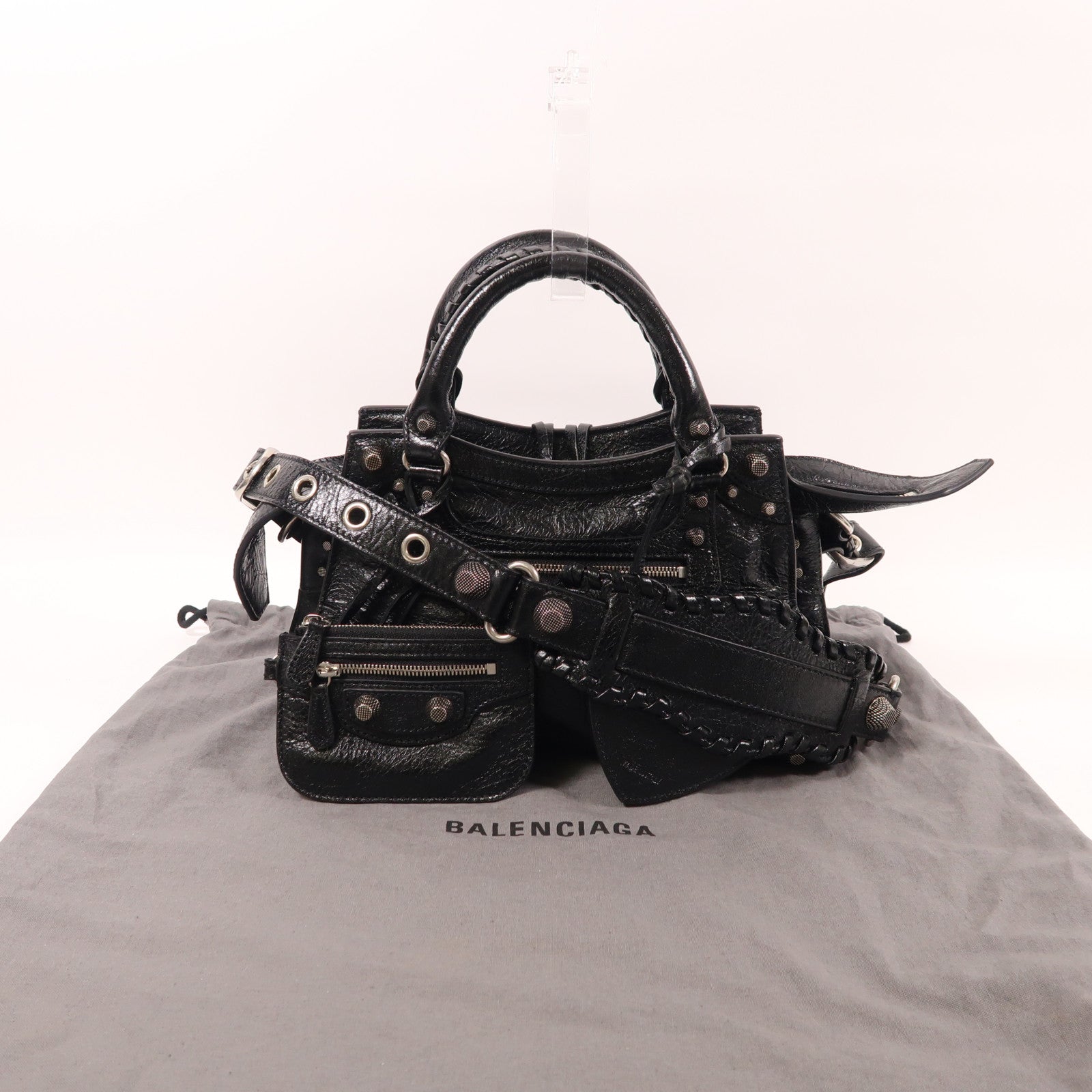 BALENCIAGA 牛皮皮革Neo Cagole XS銀扣手挽肩背兩用袋
