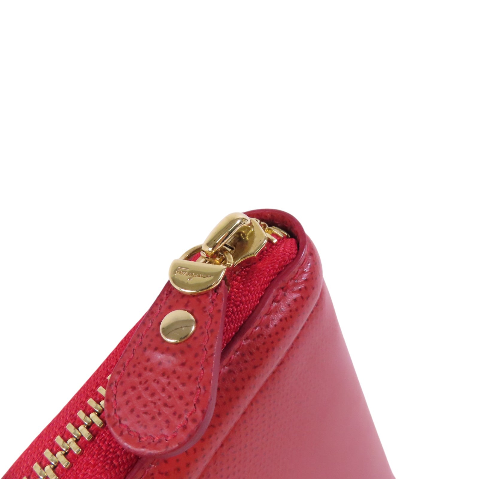 Salvatore Ferragamo 牛皮皮革Round Long Wallet金扣長錢包