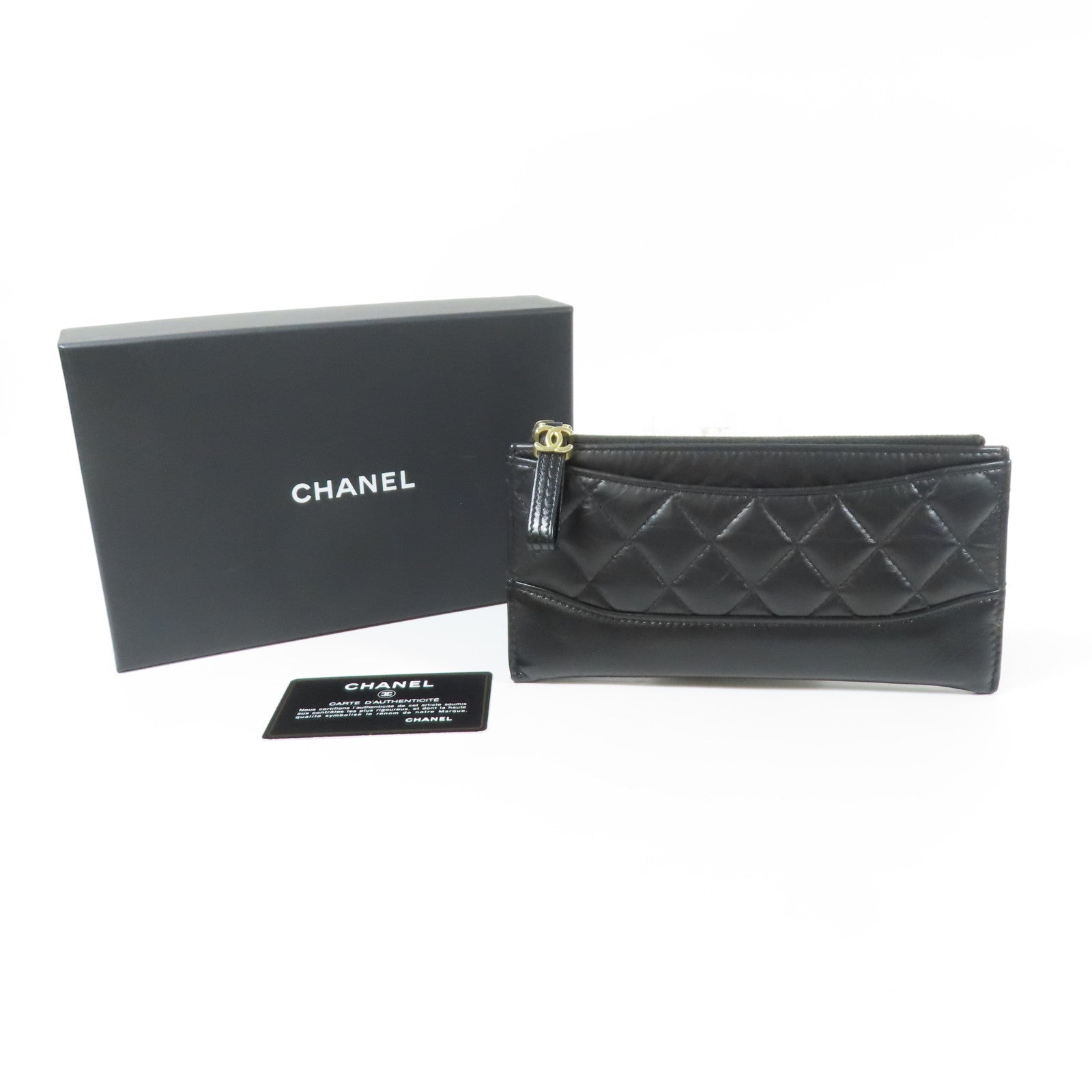 CHANEL【激減優惠】 牛皮皮革Long Wallet金扣長錢包