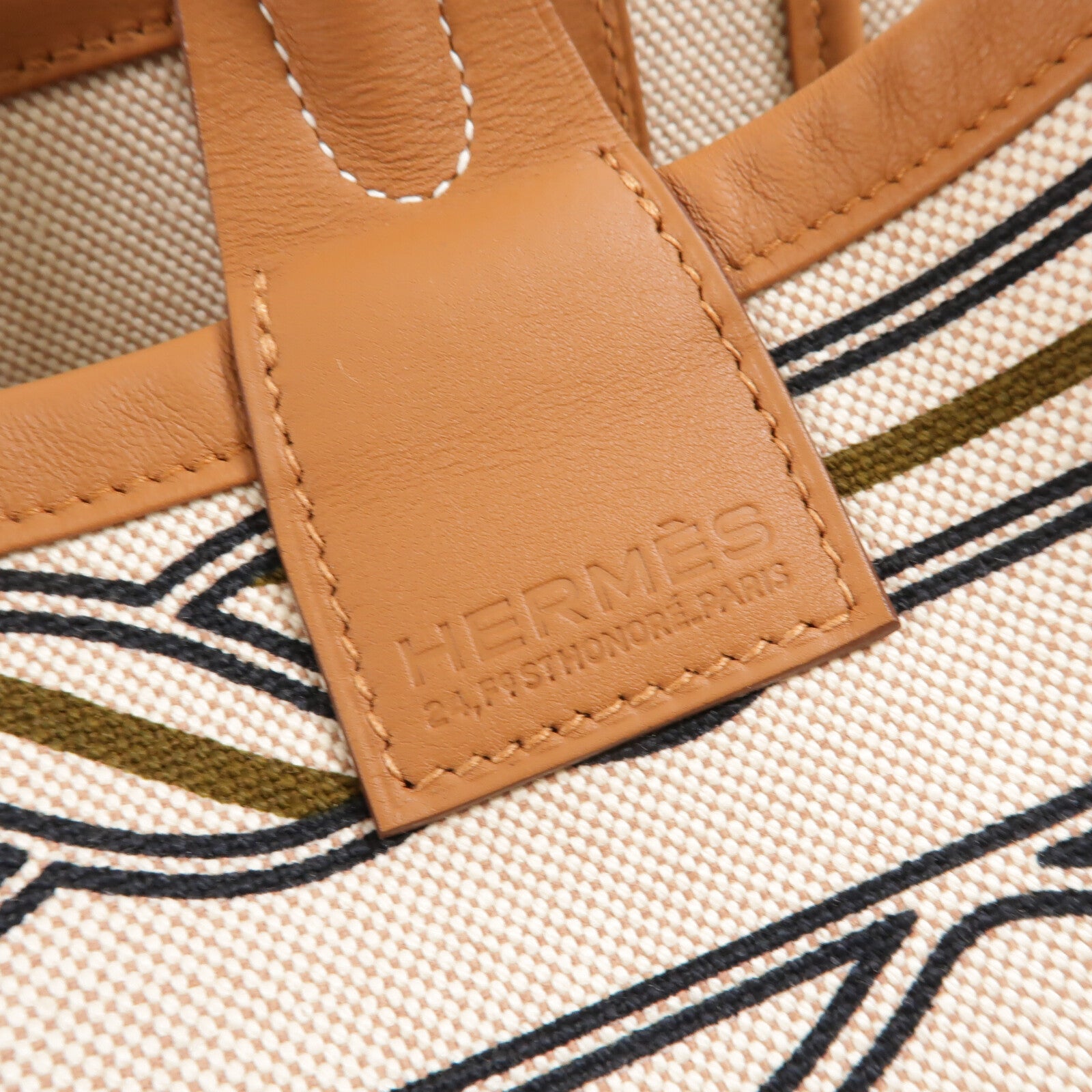 HERMES 帆布/Swift皮革Steeple 25手挽袋Gold/Ecru