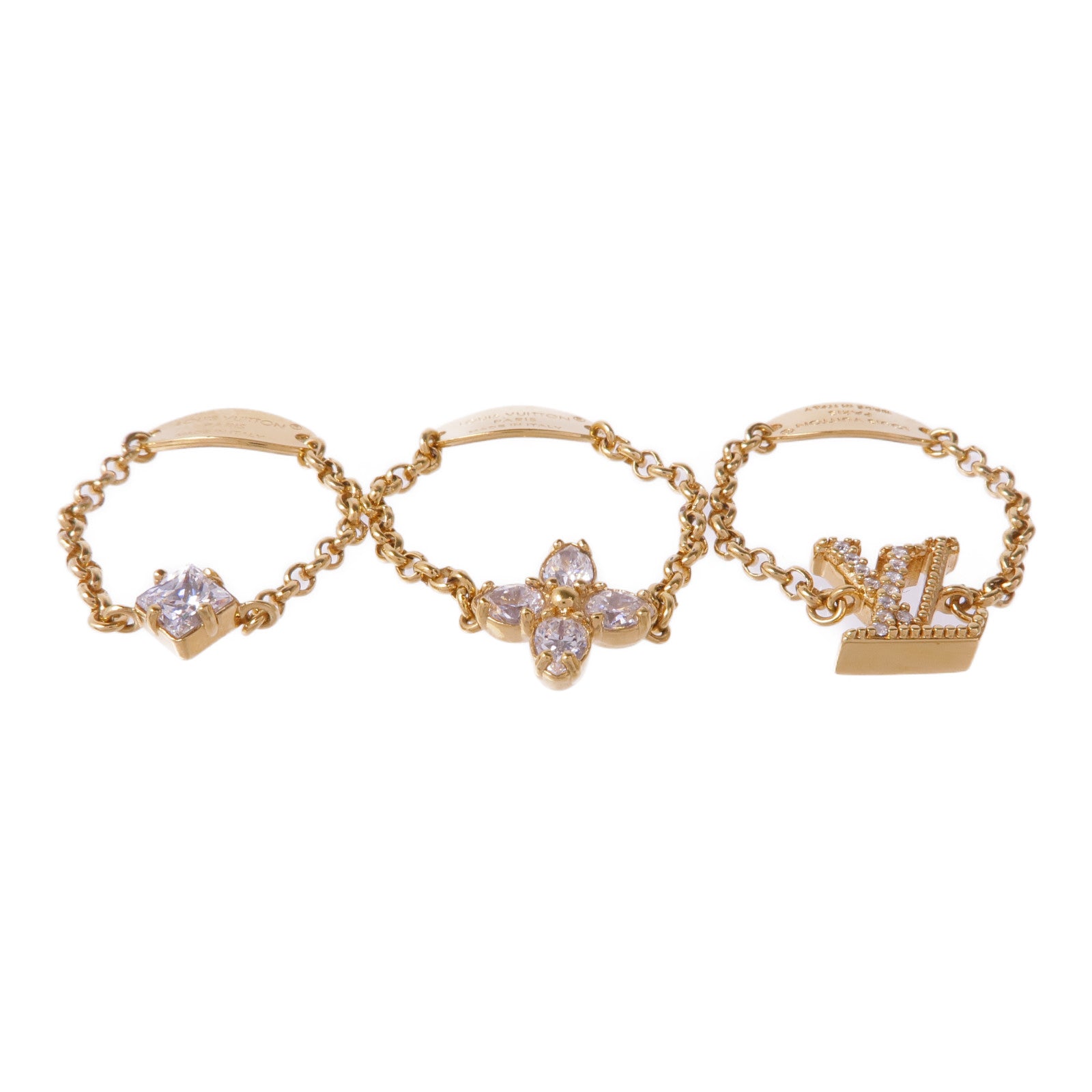 LOUIS VUITTON 金屬Lady LV Ring Set戒指US#7.75