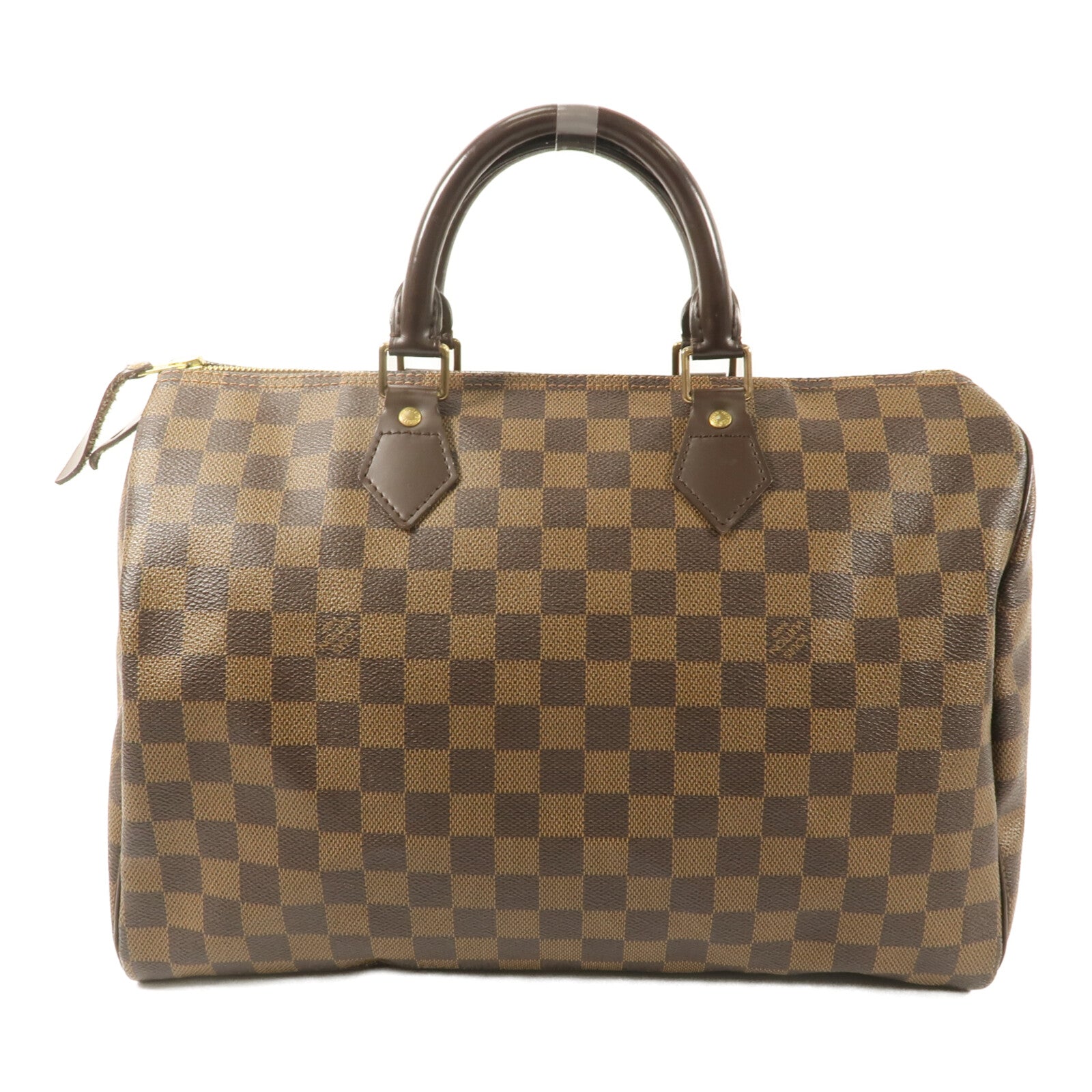 LOUIS VUITTON Damier Speedy 35手挽袋棕色