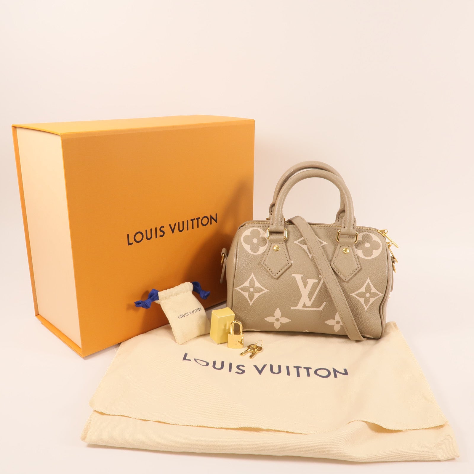 LOUIS VUITTON Monogram Empreinte Speedy Bandouliere 20金扣手挽肩背兩用袋