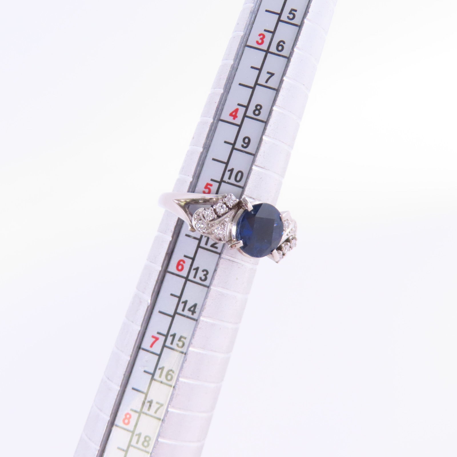 JEWELRY PM(PT)900鉑金/藍寶石/鑽石Sapphira Diamond Ring戒指US#5