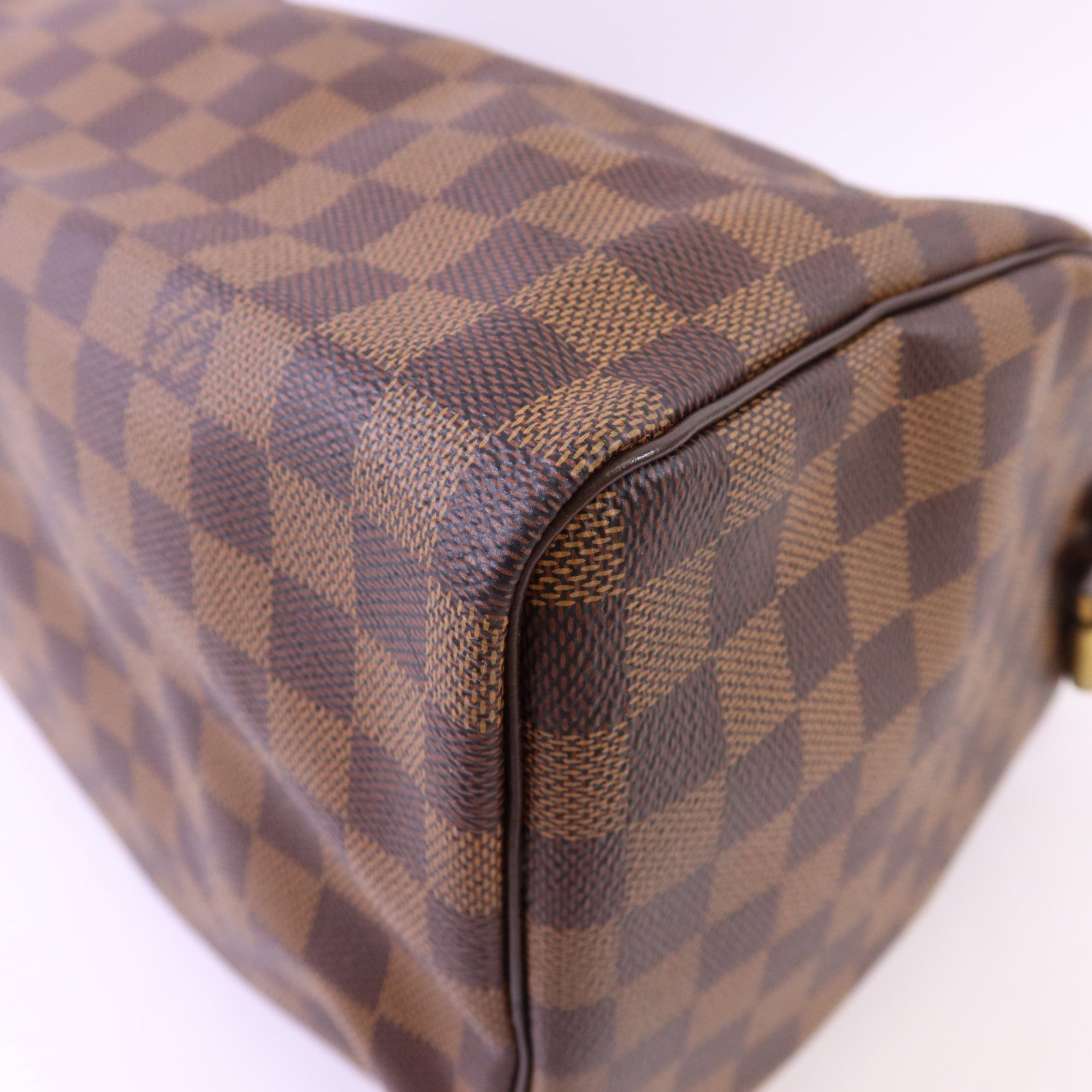 LOUIS VUITTON Damier Speedy 30金扣手挽袋