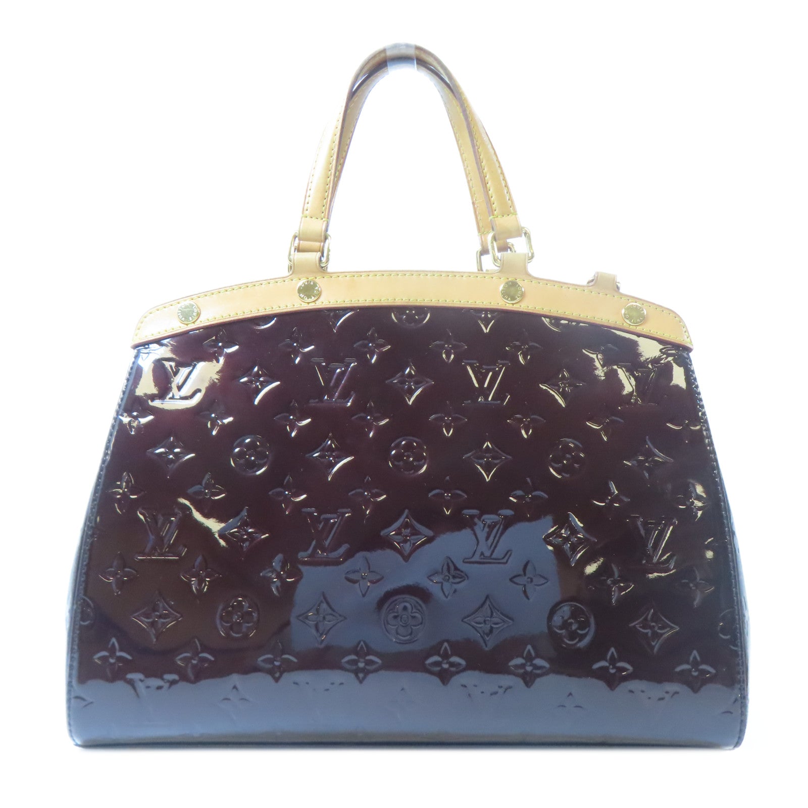 LOUIS VUITTON Monogram Vernis Blair MM金扣手挽肩背兩用袋酒紅色