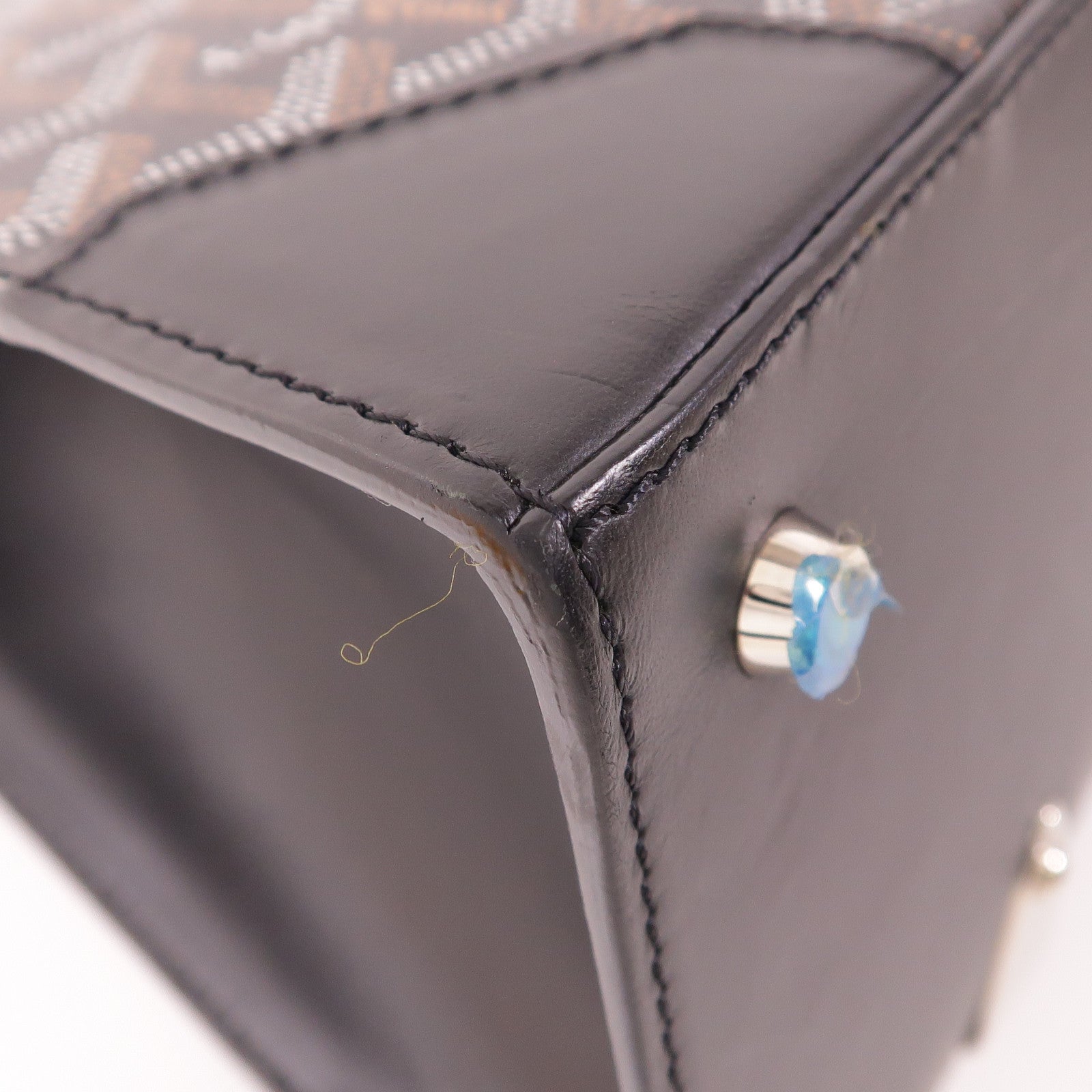 GOYARD 塗層帆布/皮革Saigon PM銀扣手挽袋