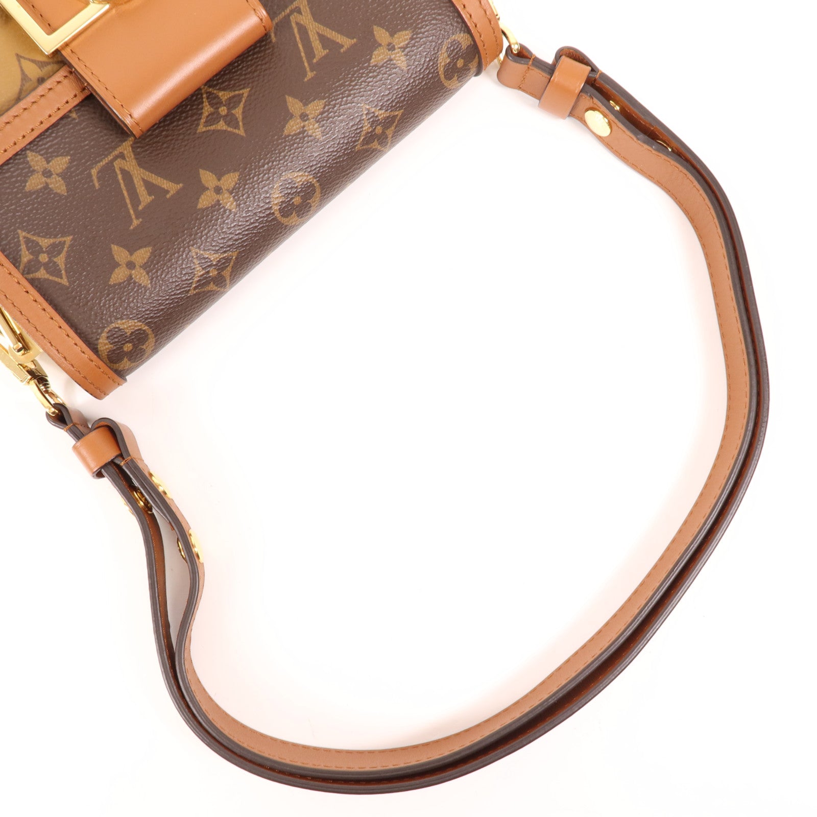LOUIS VUITTON Monogram Reverse Mini Dauphine金扣肩背袋