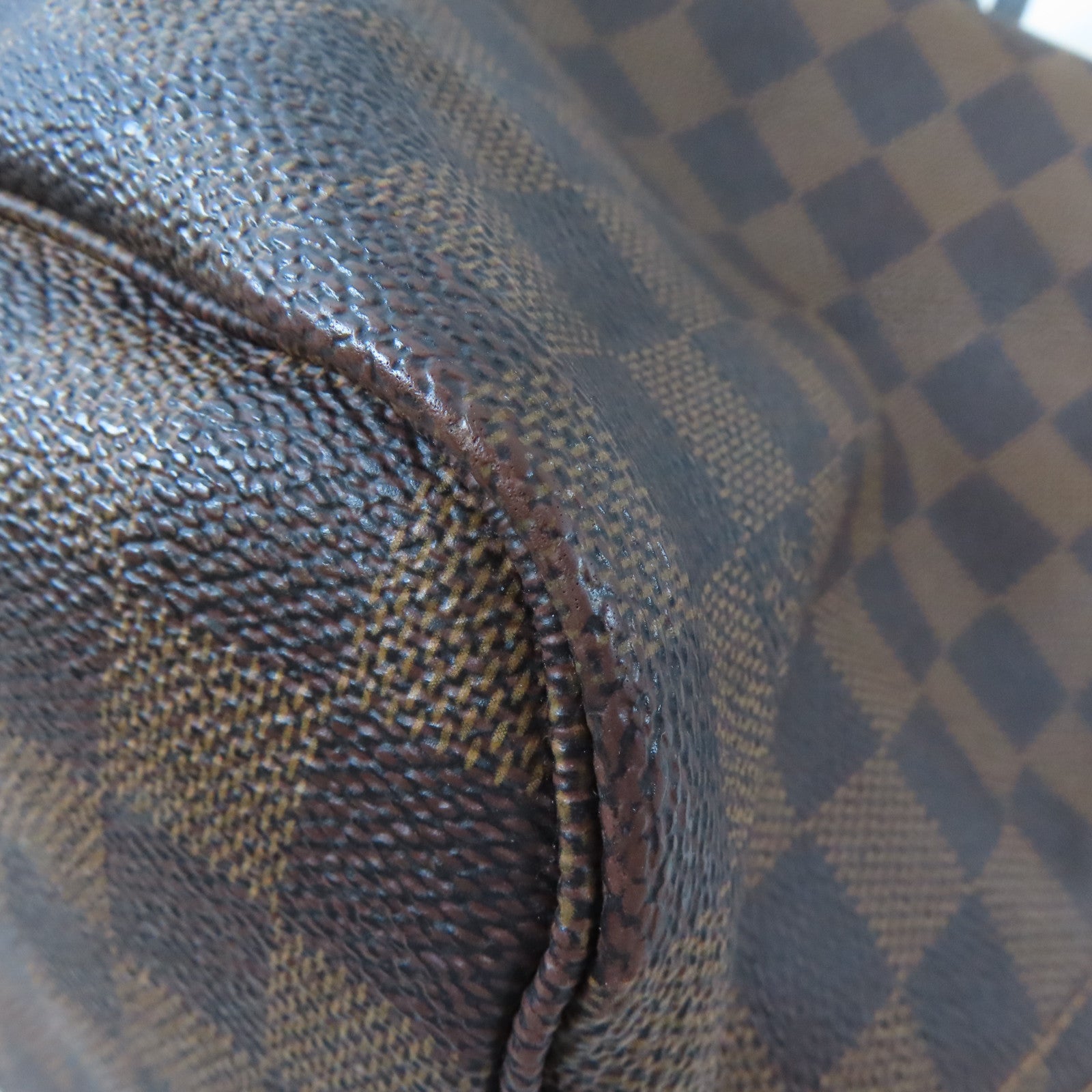 LOUIS VUITTON Damier Neverfull MM金扣手挽袋/肩背袋棕色