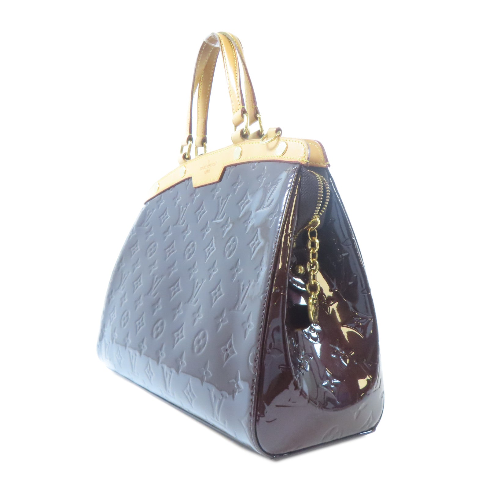 LOUIS VUITTON Monogram Vernis Blair MM金扣手挽肩背兩用袋酒紅色