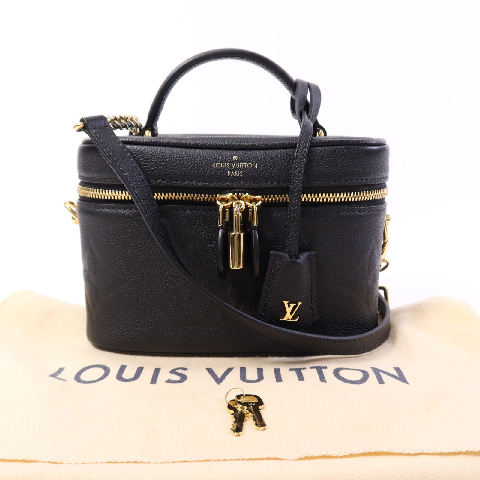 LOUIS VUITTON Monogram Empreinte Vanity Case金扣肩背袋