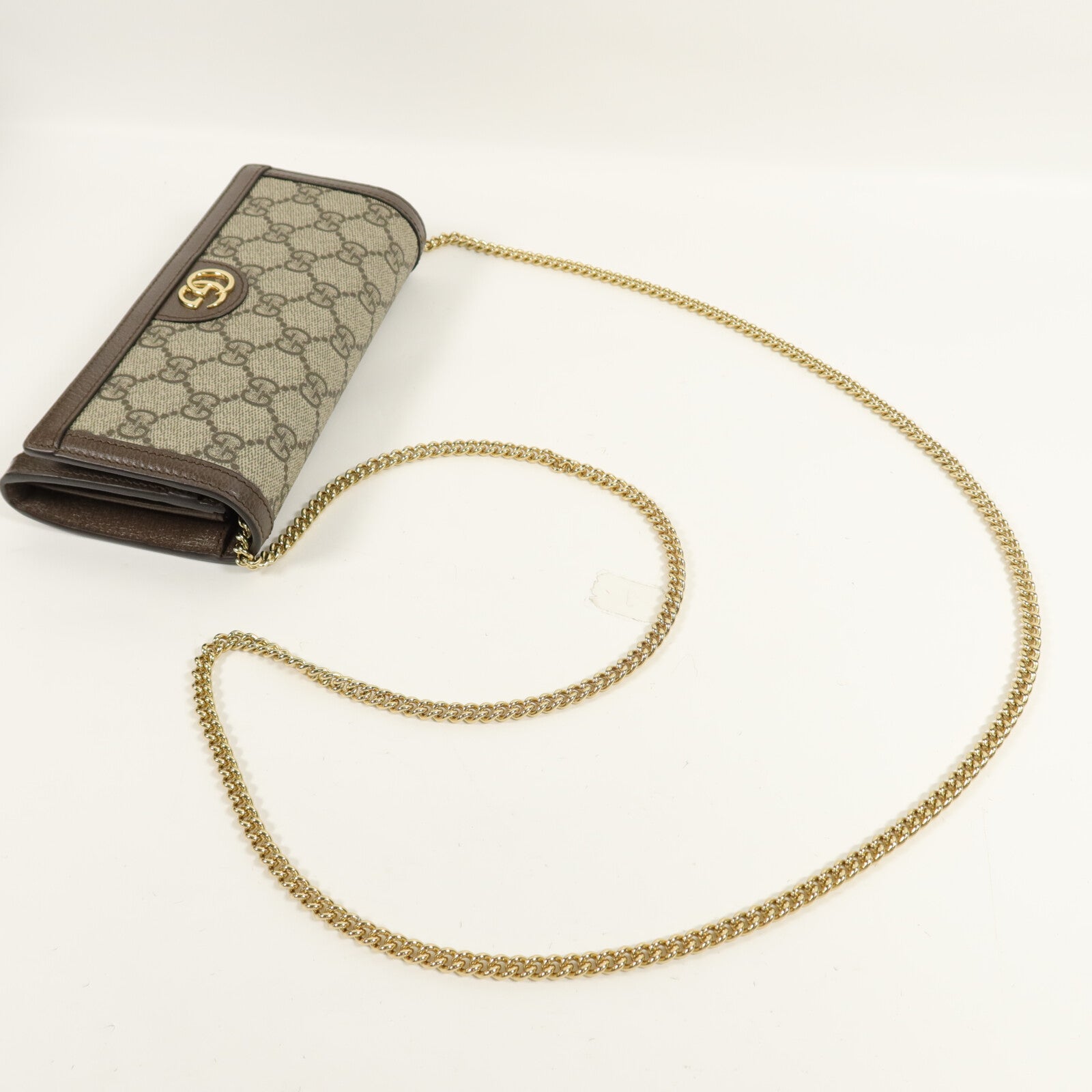GUCCI 塗層帆布Ophidia Wallet With Chain鏈帶肩背袋