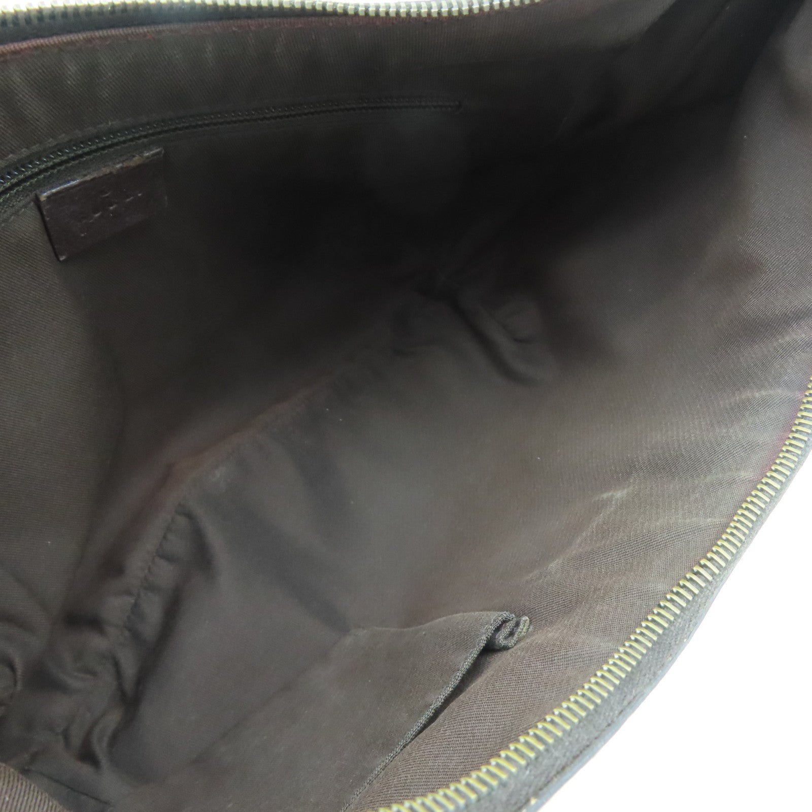 GUCCI 【清倉大減價】帆布Shoulder Bag銀扣肩背袋啡色