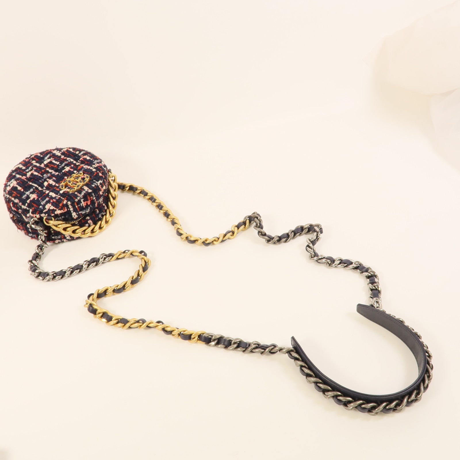 CHANEL Tweed Chain Shoulder肩背袋
