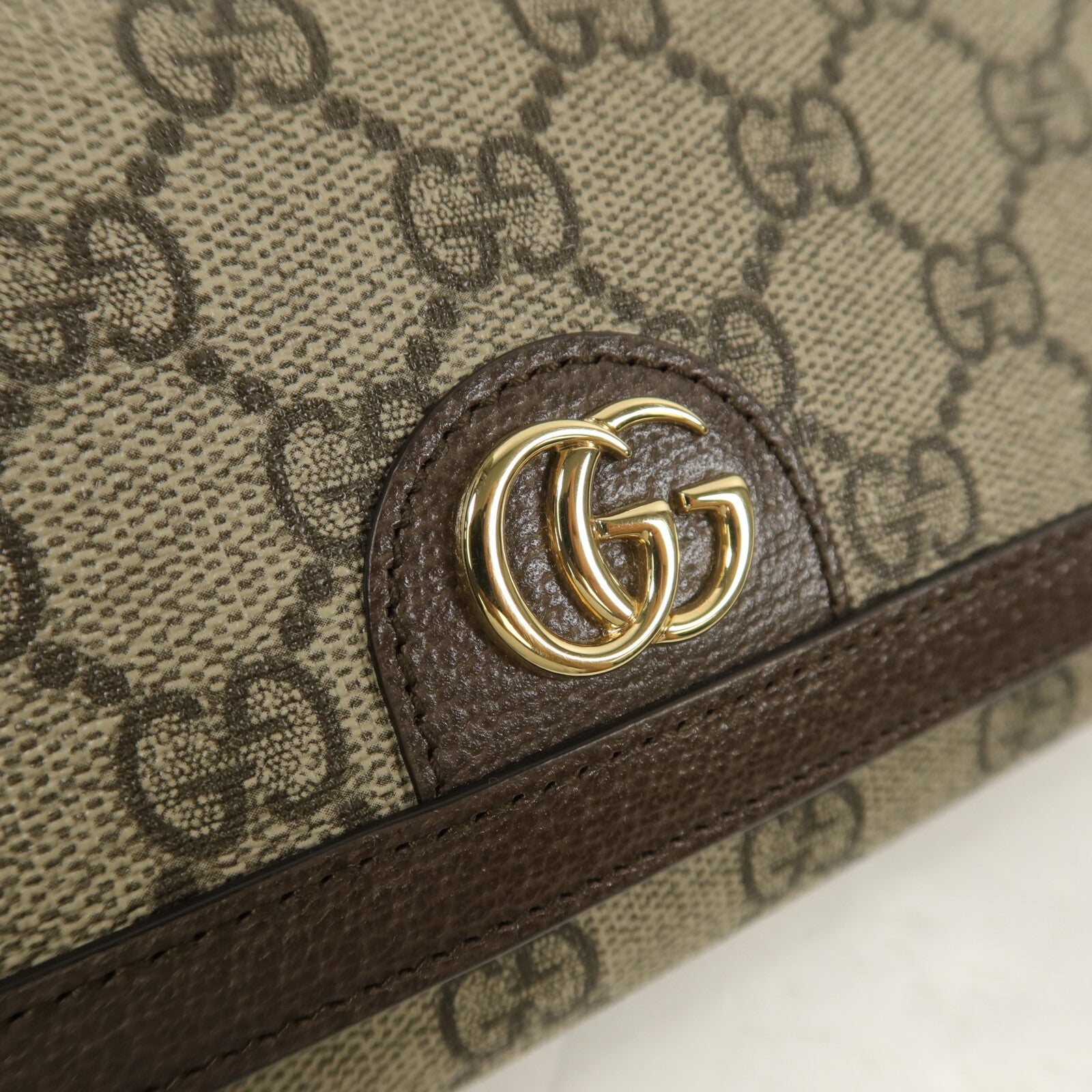 GUCCI 塗層帆布Ophidia Wallet With Chain鏈帶肩背袋