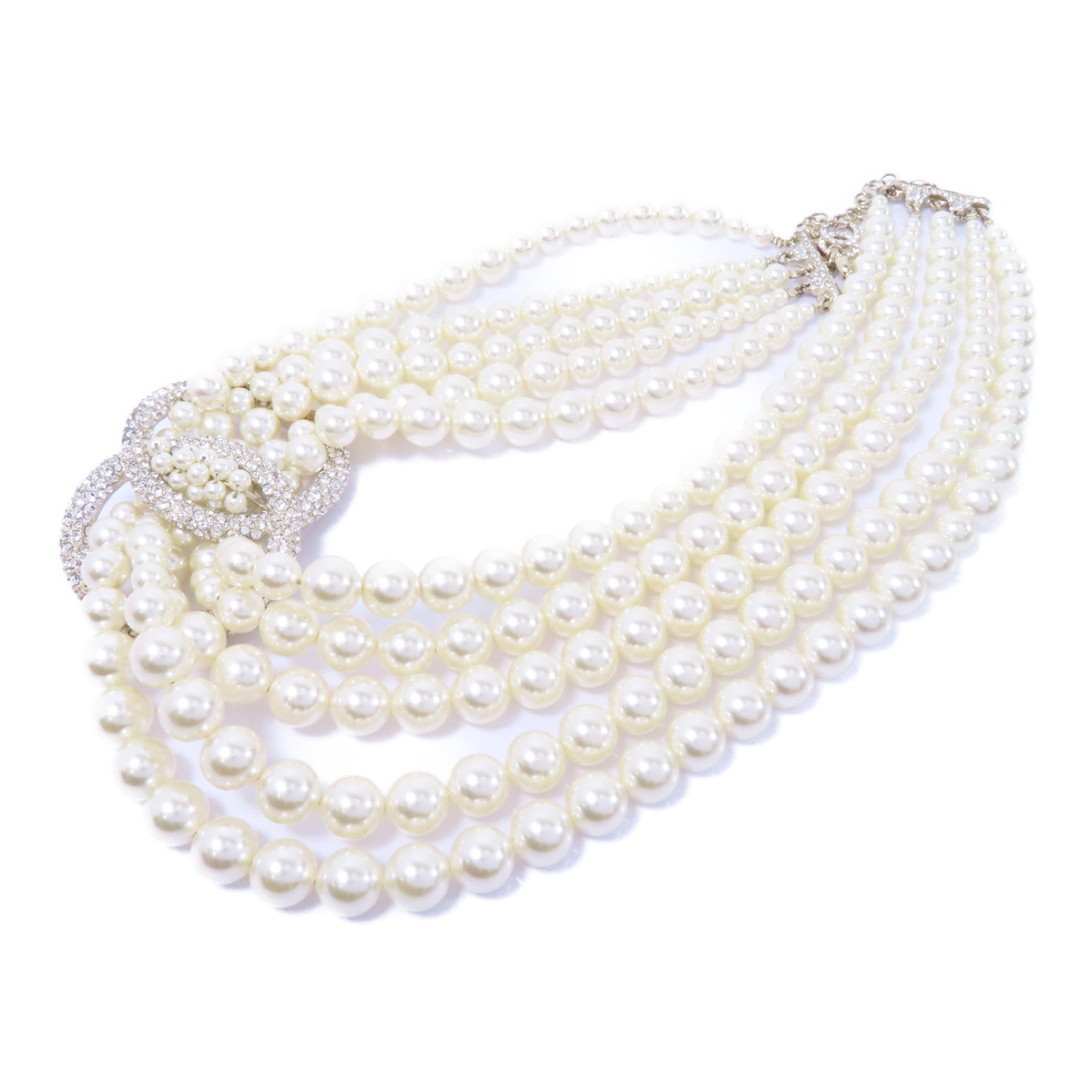 CHANEL 金屬Necklace項鍊白色