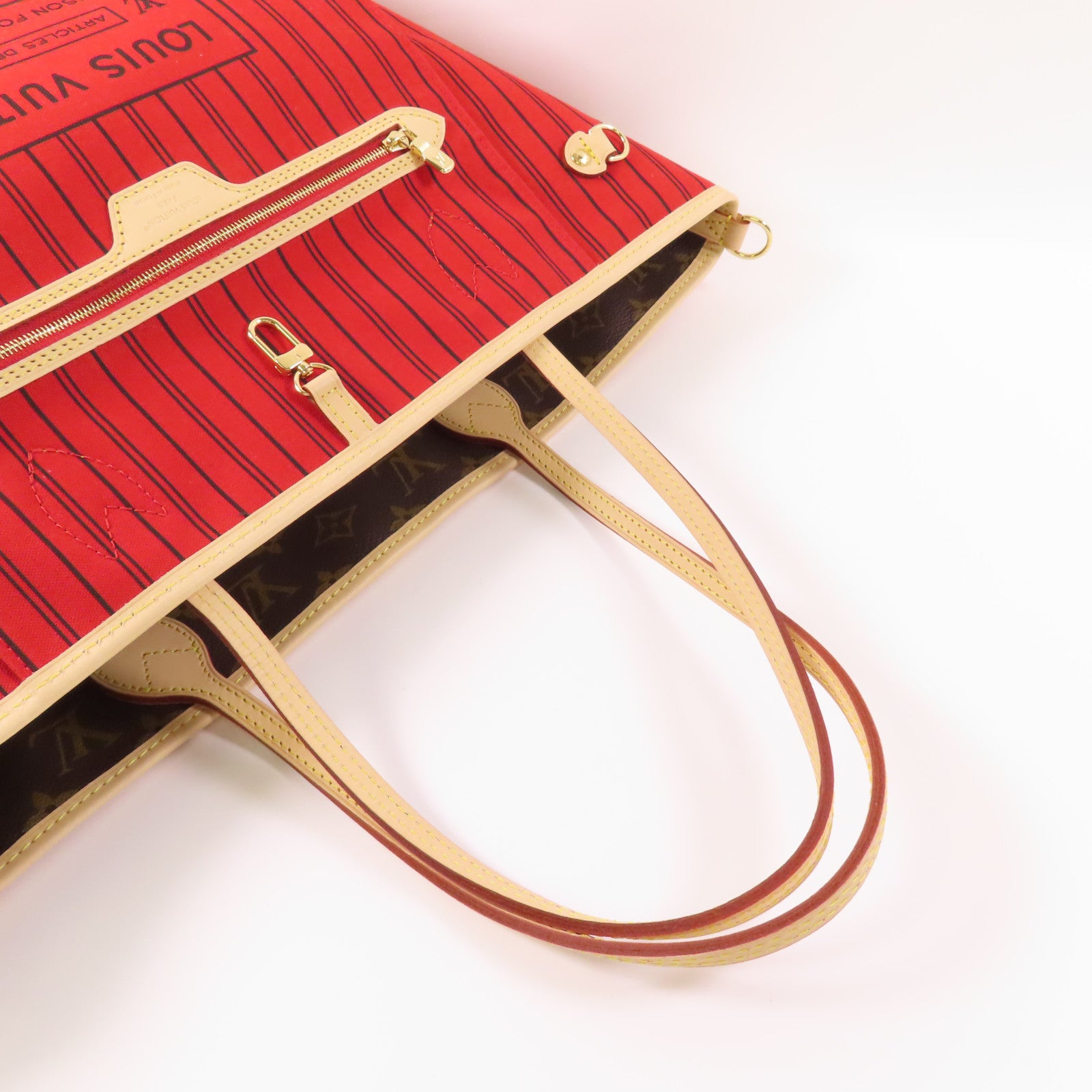 LOUIS VUITTON Monogram Neverfull Bandouliere Inside Out MM金扣手挽肩背兩用袋