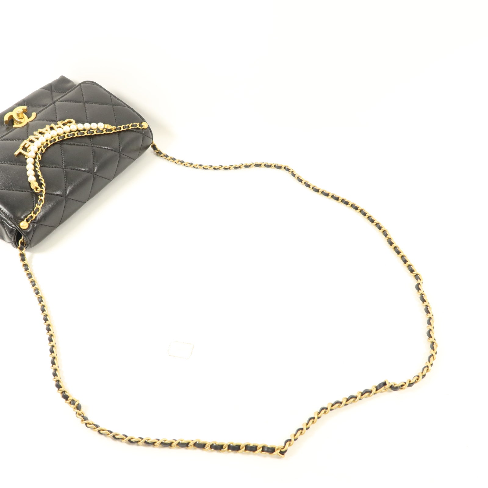 CHANEL 羊皮皮革Chain Shoulder Bag金扣鏈帶肩背袋