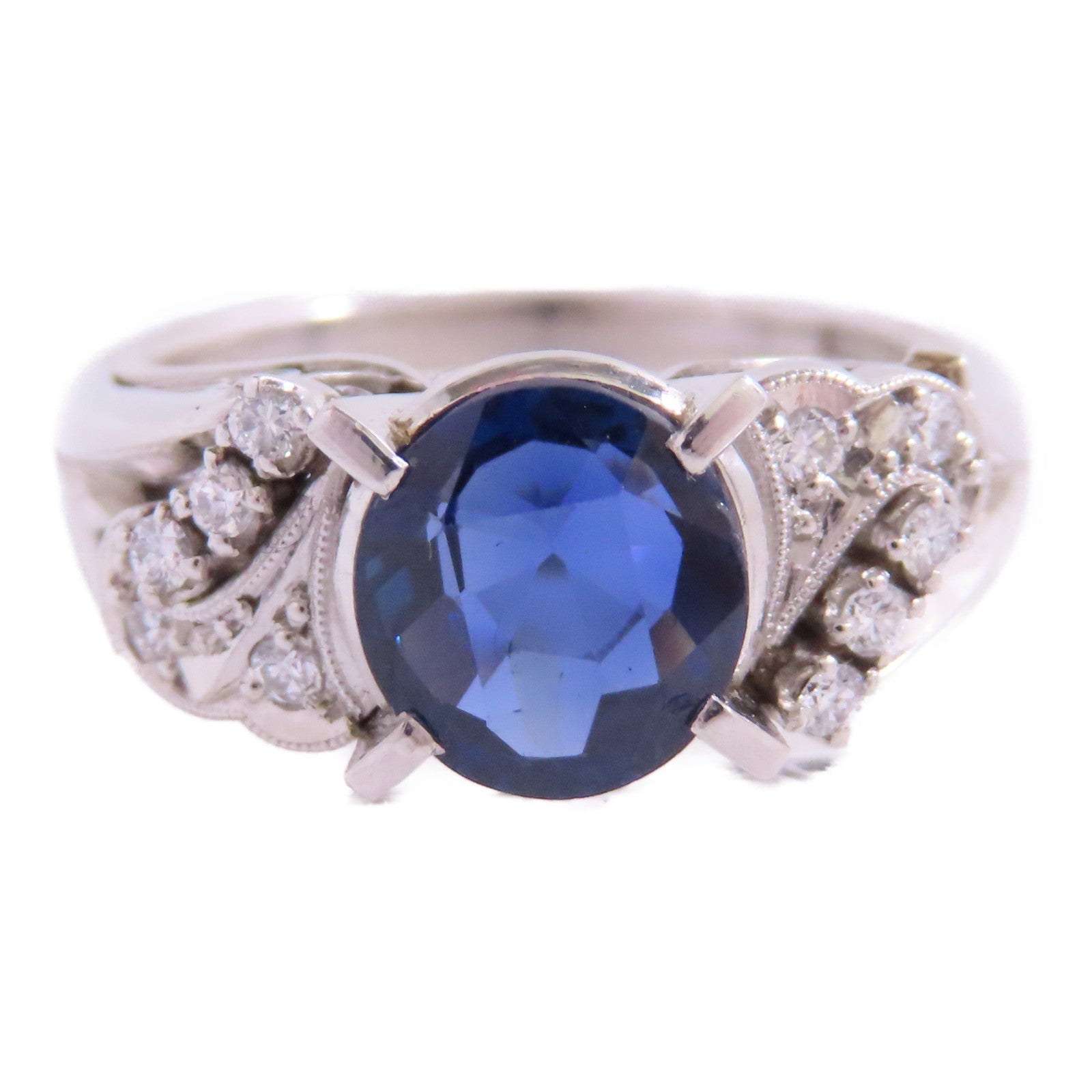 JEWELRY PM(PT)900鉑金/藍寶石/鑽石Sapphira Diamond Ring戒指US#5