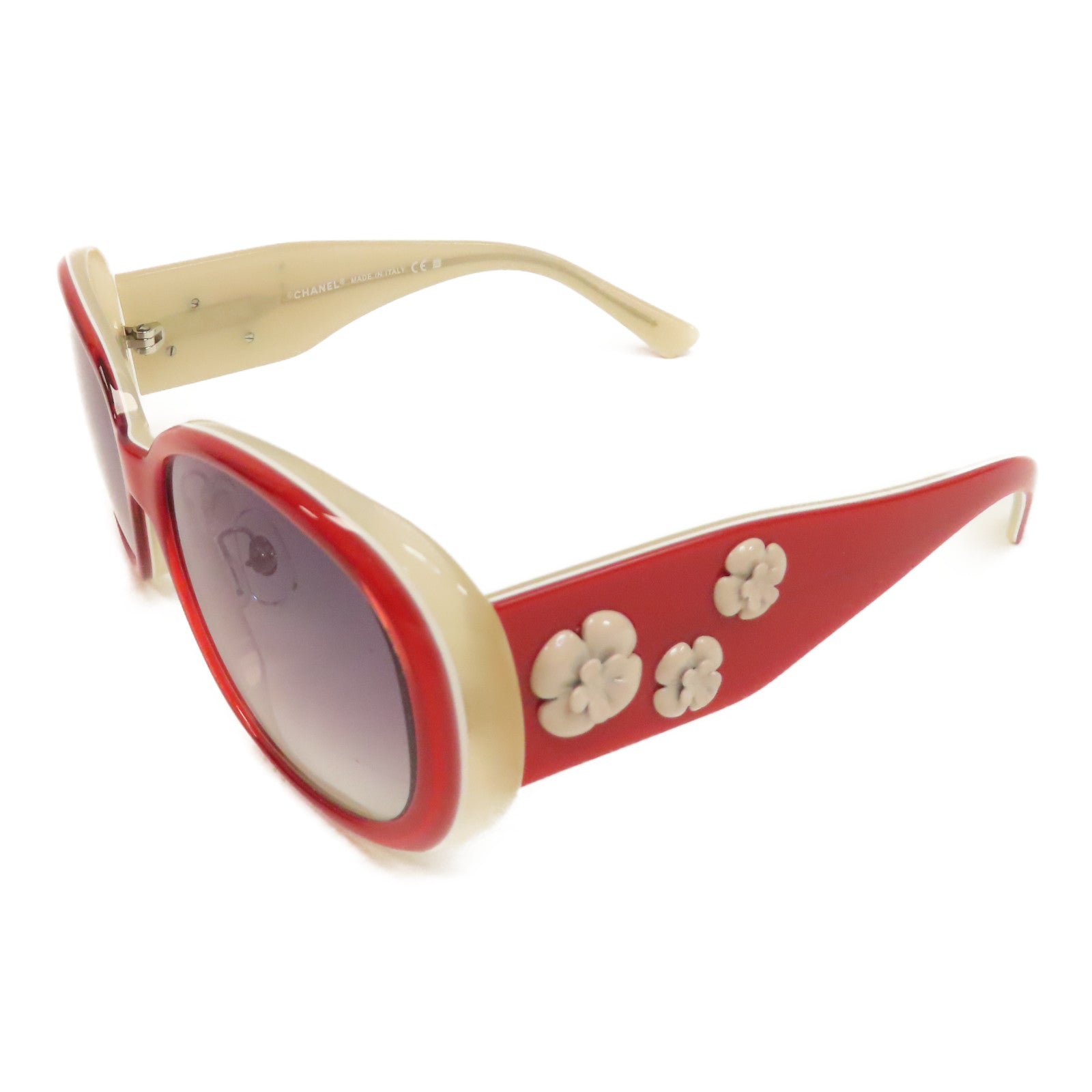CHANEL PVC Sunglasses太陽眼鏡紅色/米白色