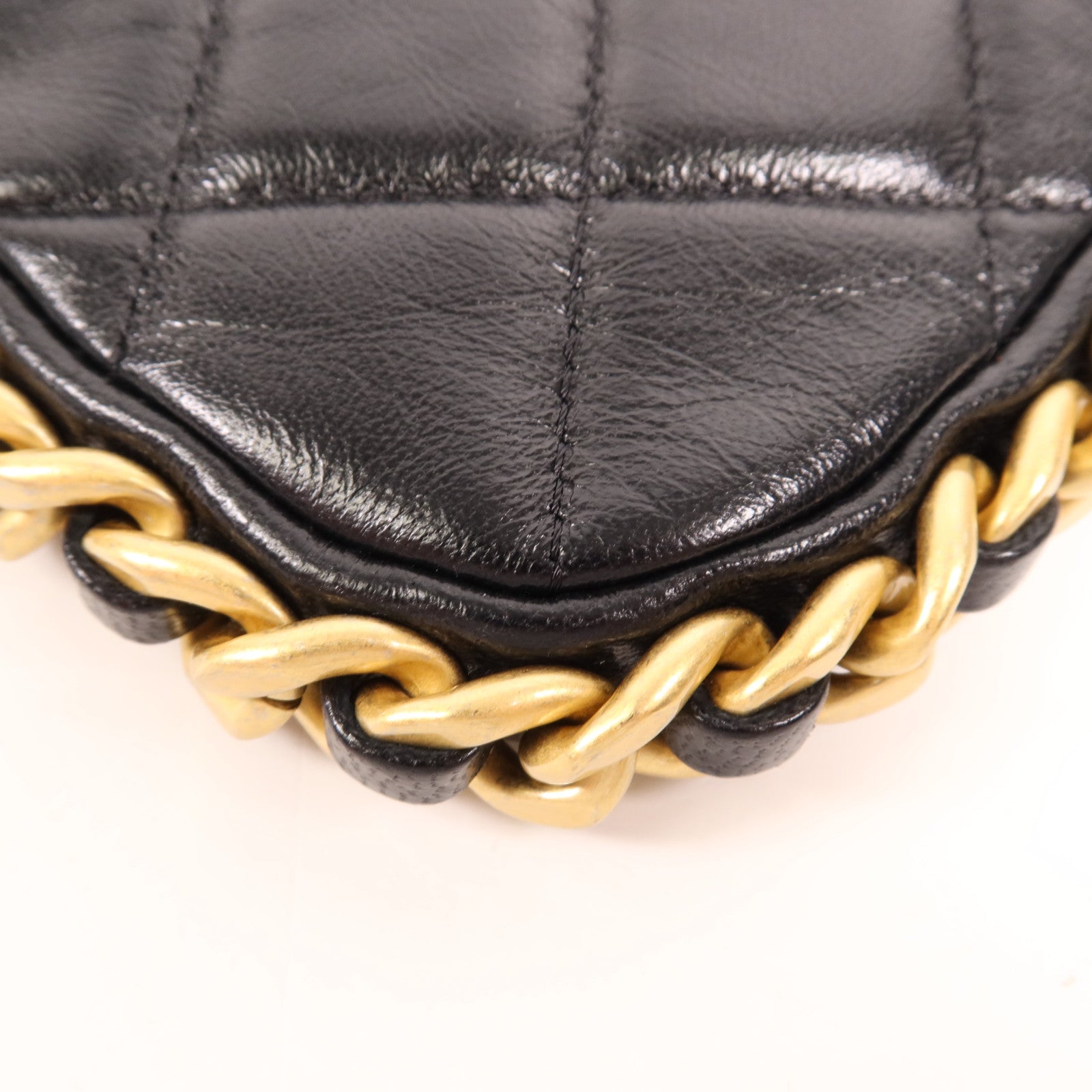 CHANEL 牛皮皮革Chain Shoulder金扣手挽肩背兩用袋