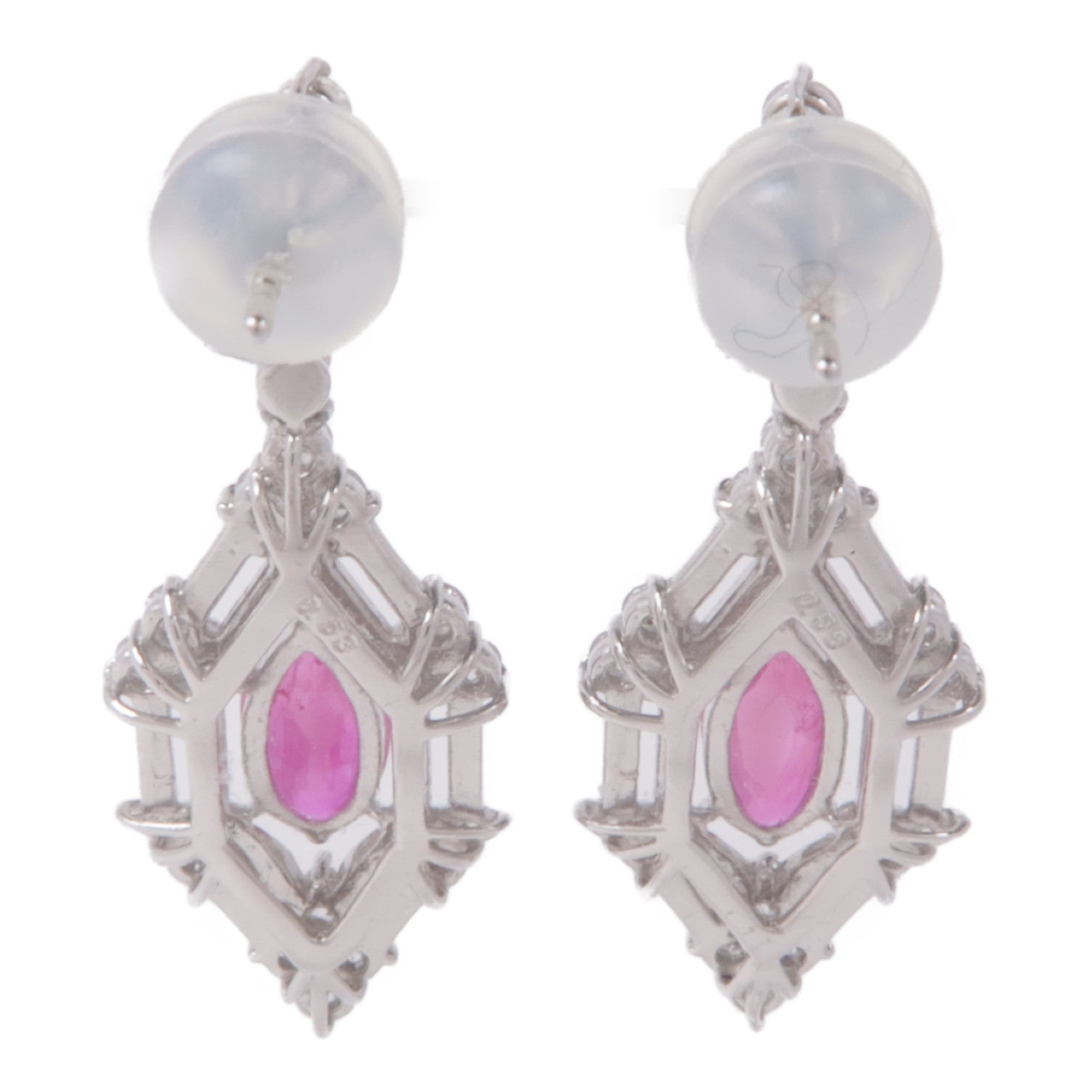 JEWELRY 【激減優惠】PT900鉑金Ruby/Diamond Earrings紅寶石/鑽石耳環