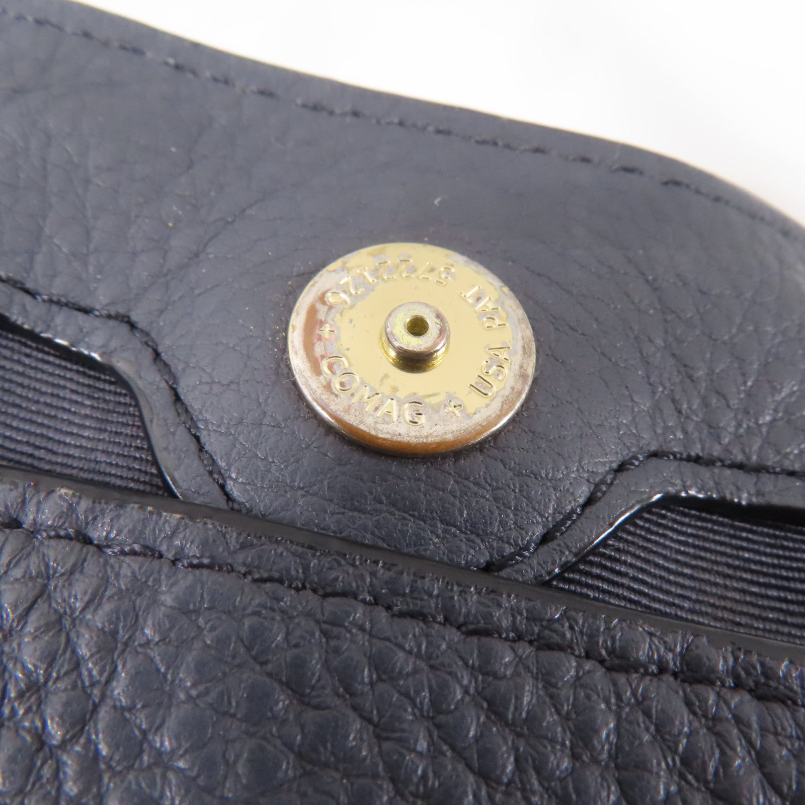 COACH 牛皮皮革Shoulder Bag金扣肩背袋深藍色