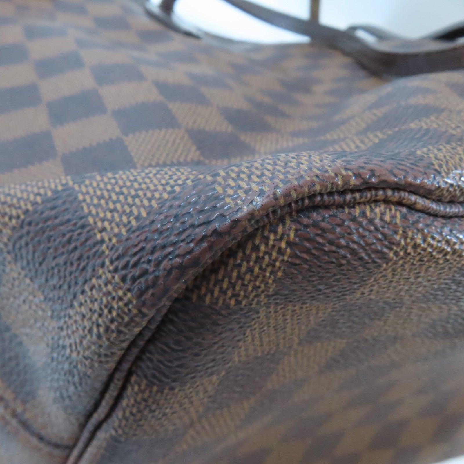 LOUIS VUITTON Damier Neverfull MM金扣手挽袋/肩背袋棕色