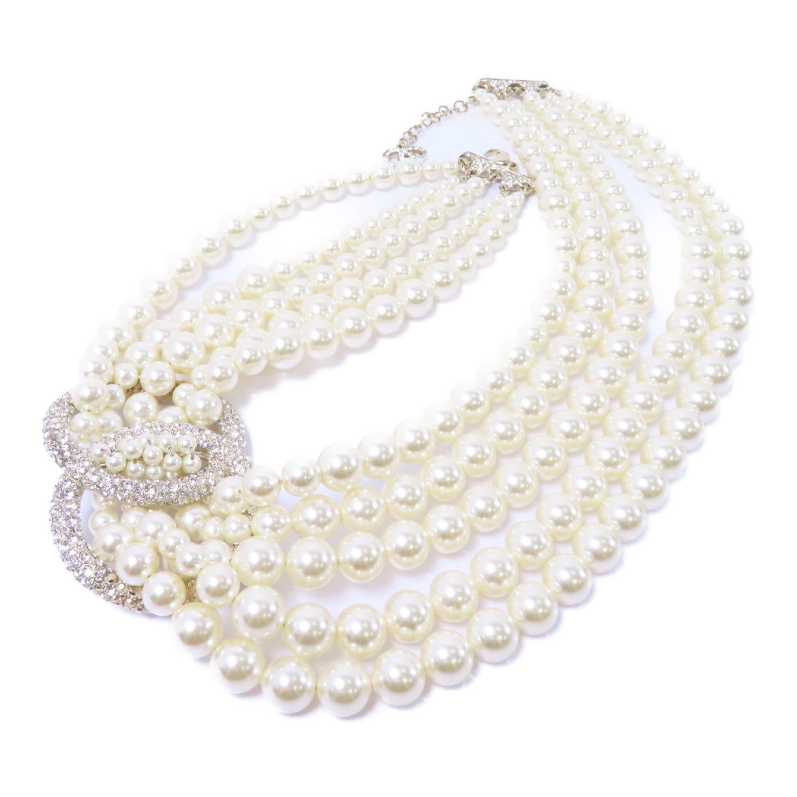 CHANEL 金屬Necklace項鍊白色