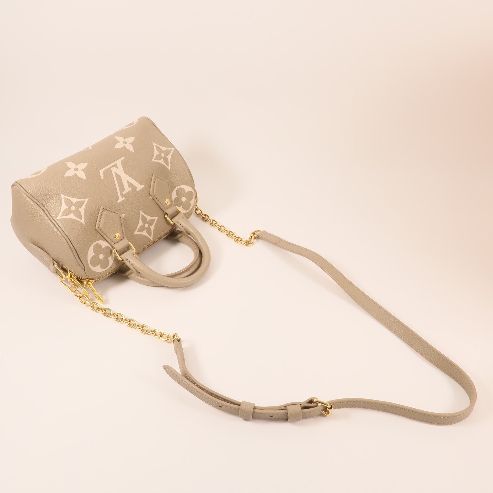 LOUIS VUITTON Monogram Empreinte Speedy Bandouliere 20金扣手挽肩背兩用袋