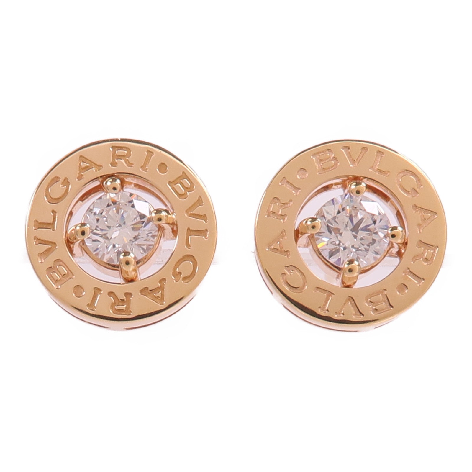 BVLGARI 18K玫瑰金Diamond Earring鑽石耳環