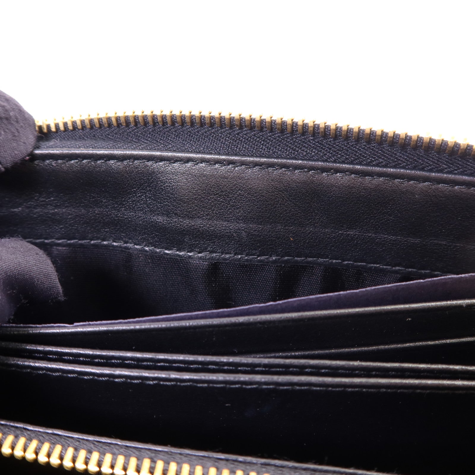 PRADA 牛皮皮革Long Round Wallet金扣長錢包