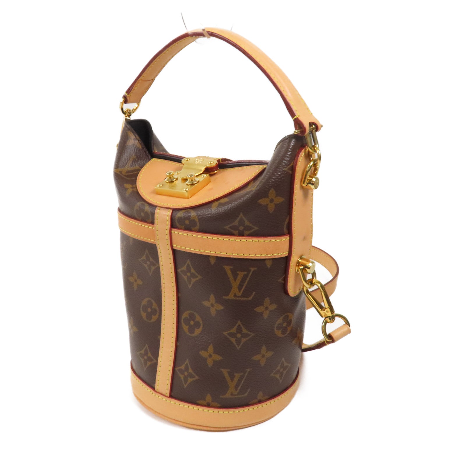 LOUIS VUITTON Monogram Duffle金扣手挽肩背兩用袋棕色