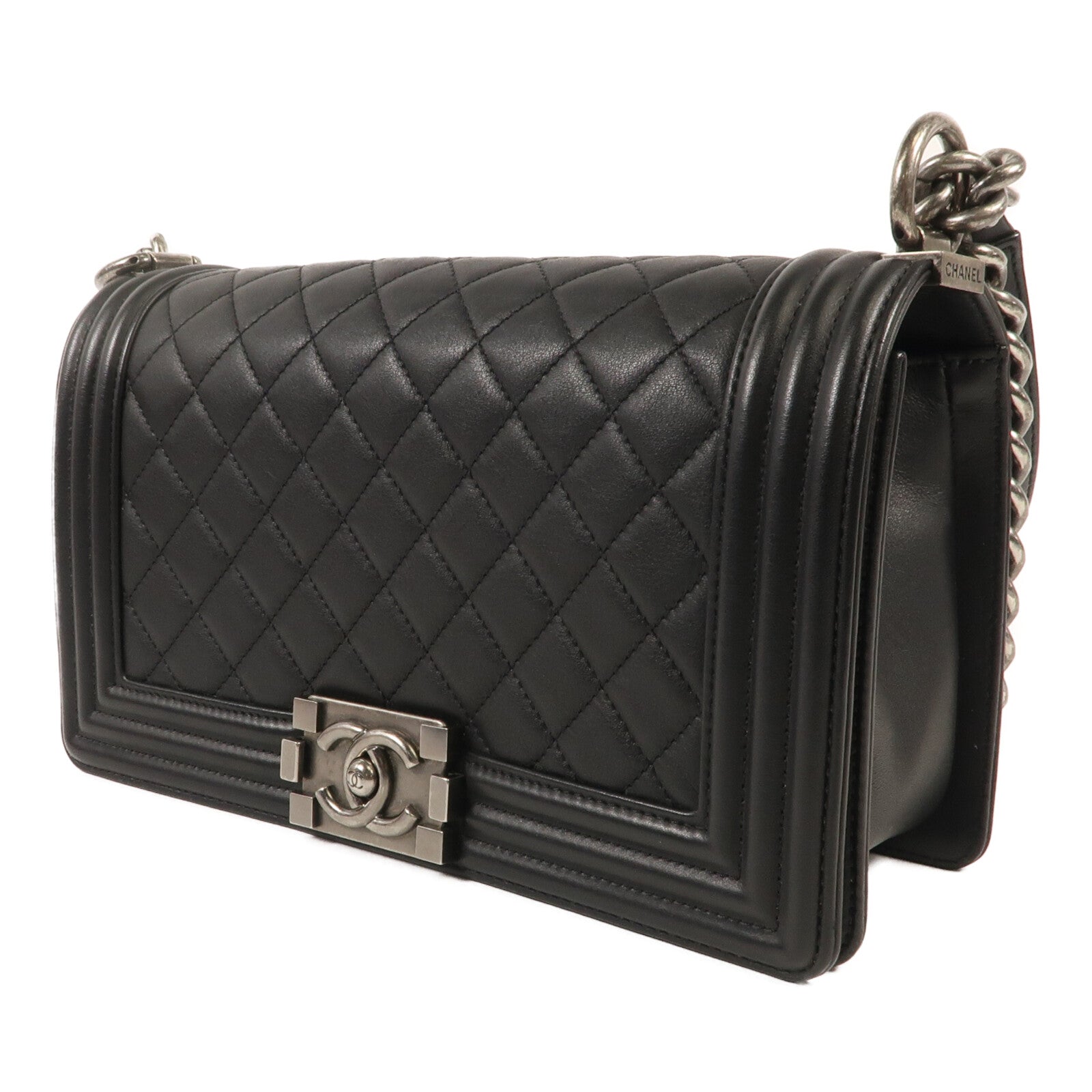 CHANEL 牛皮皮革Boy 25鏈帶肩背袋