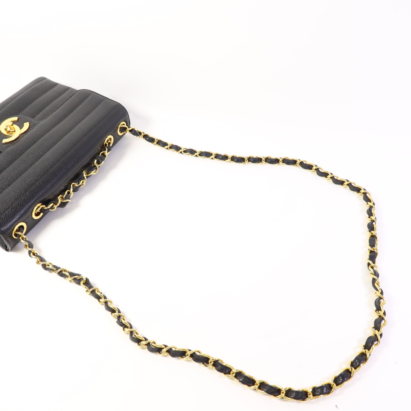 CHANEL 牛皮皮革Vintage Chain Shoulder金扣肩背袋