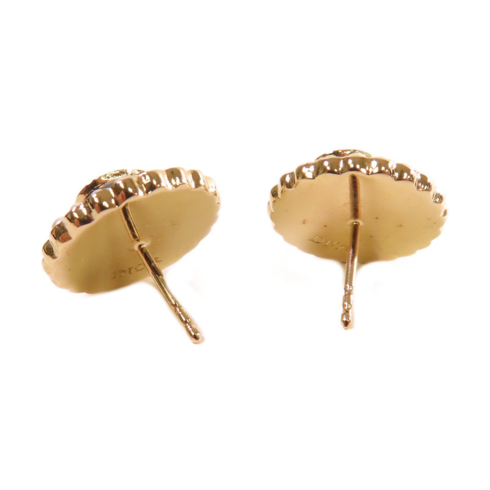 Dior 仿珍珠/金屬CD Earrings耳環深藍色/珍珠色
