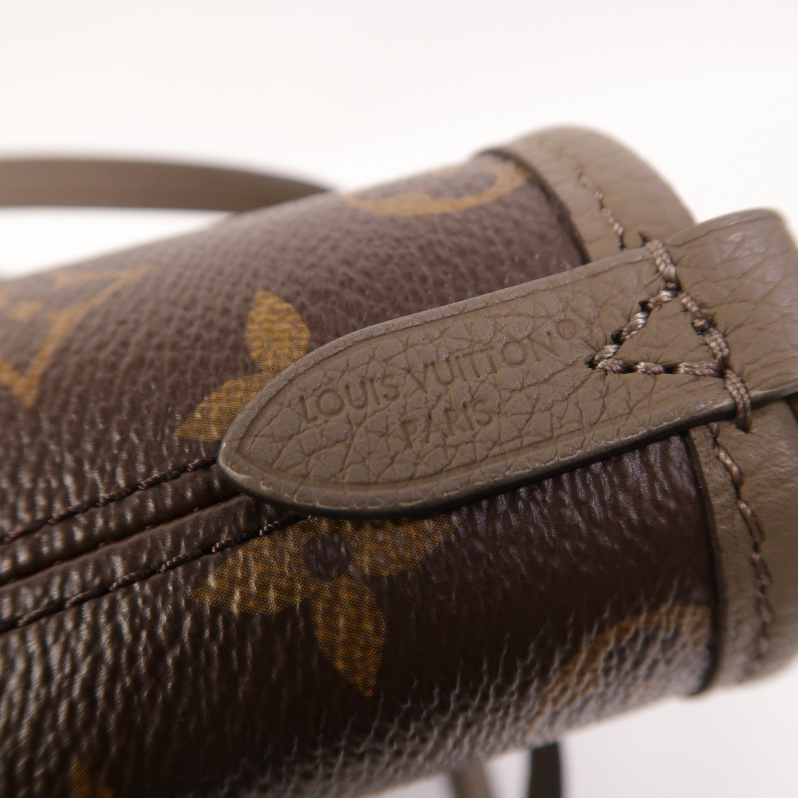LOUIS VUITTON Monogram/牛皮皮革Neverfull Bandouliere Inside Out BB金扣手挽肩背兩用袋