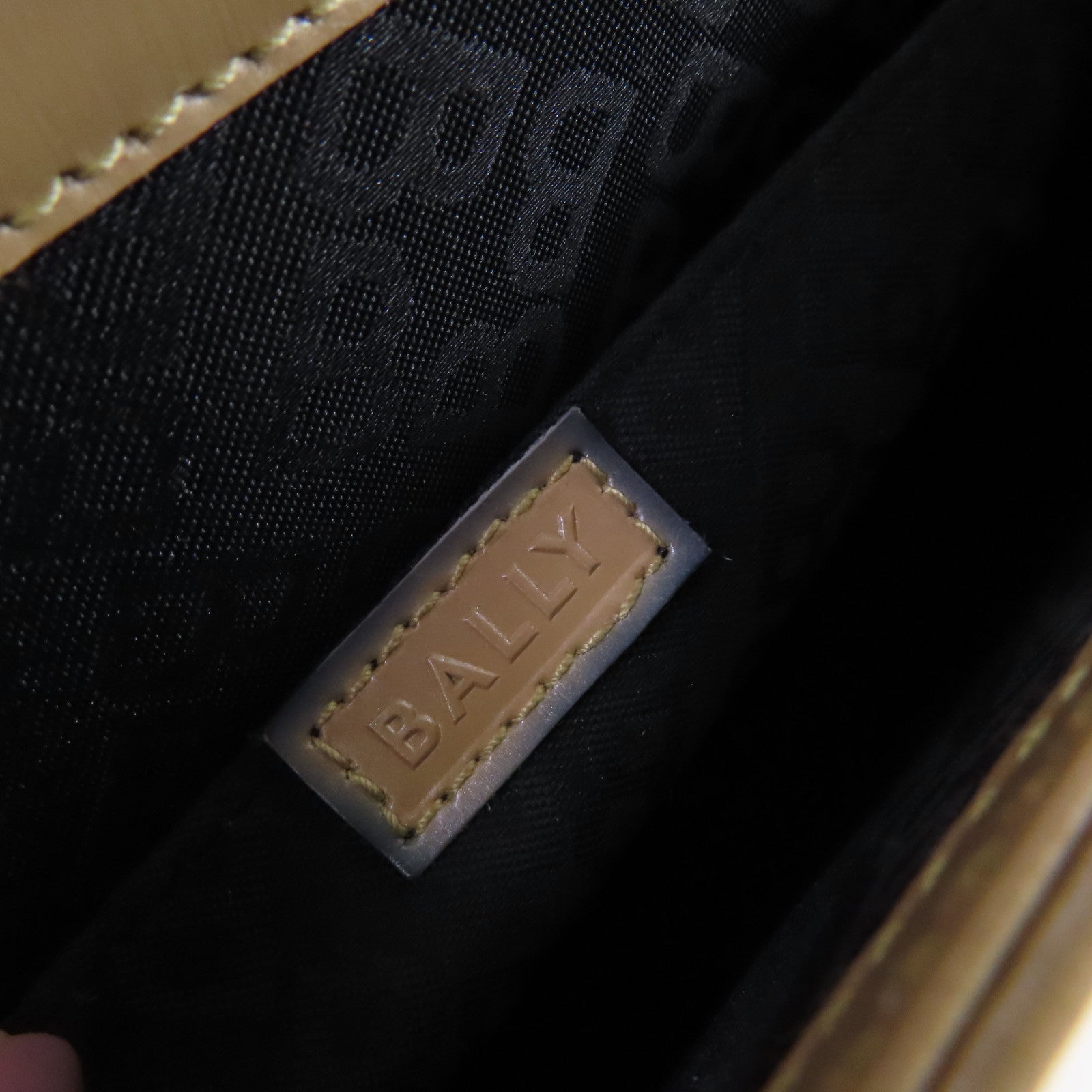 BALLY 牛皮皮革Handbag手挽袋杏色