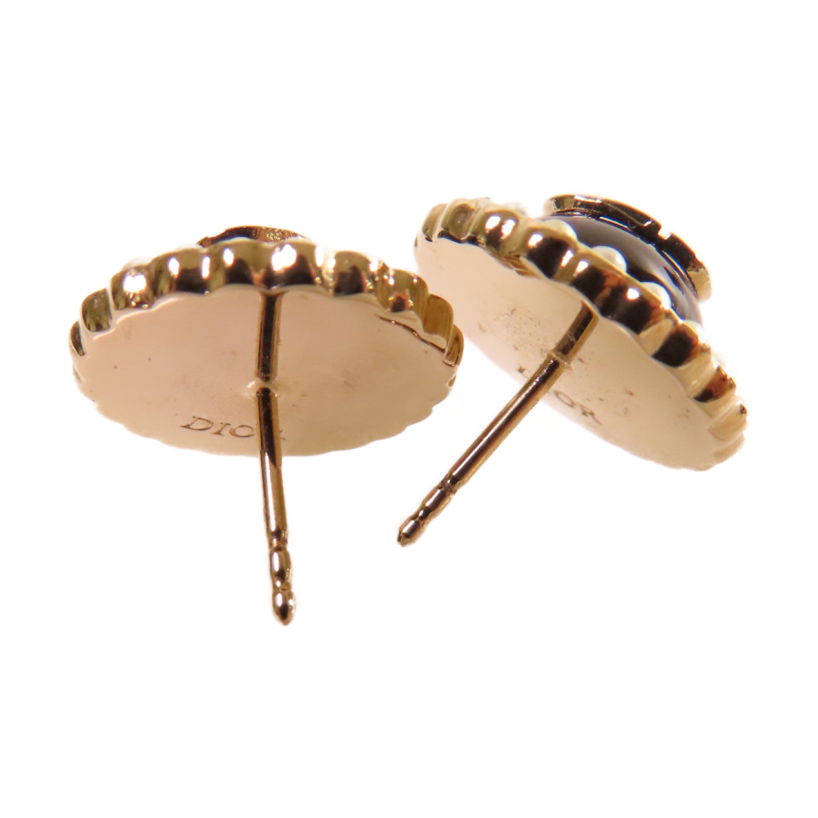 Dior 仿珍珠/金屬CD Earrings耳環深藍色/珍珠色
