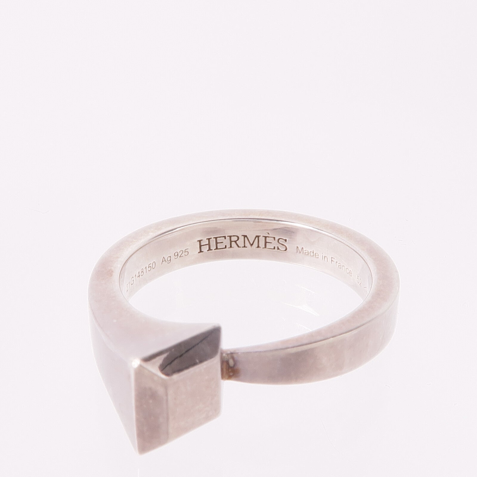 HERMES 【激減優惠】925純銀Clou De Forge戒指Hermes#52/US#6.25