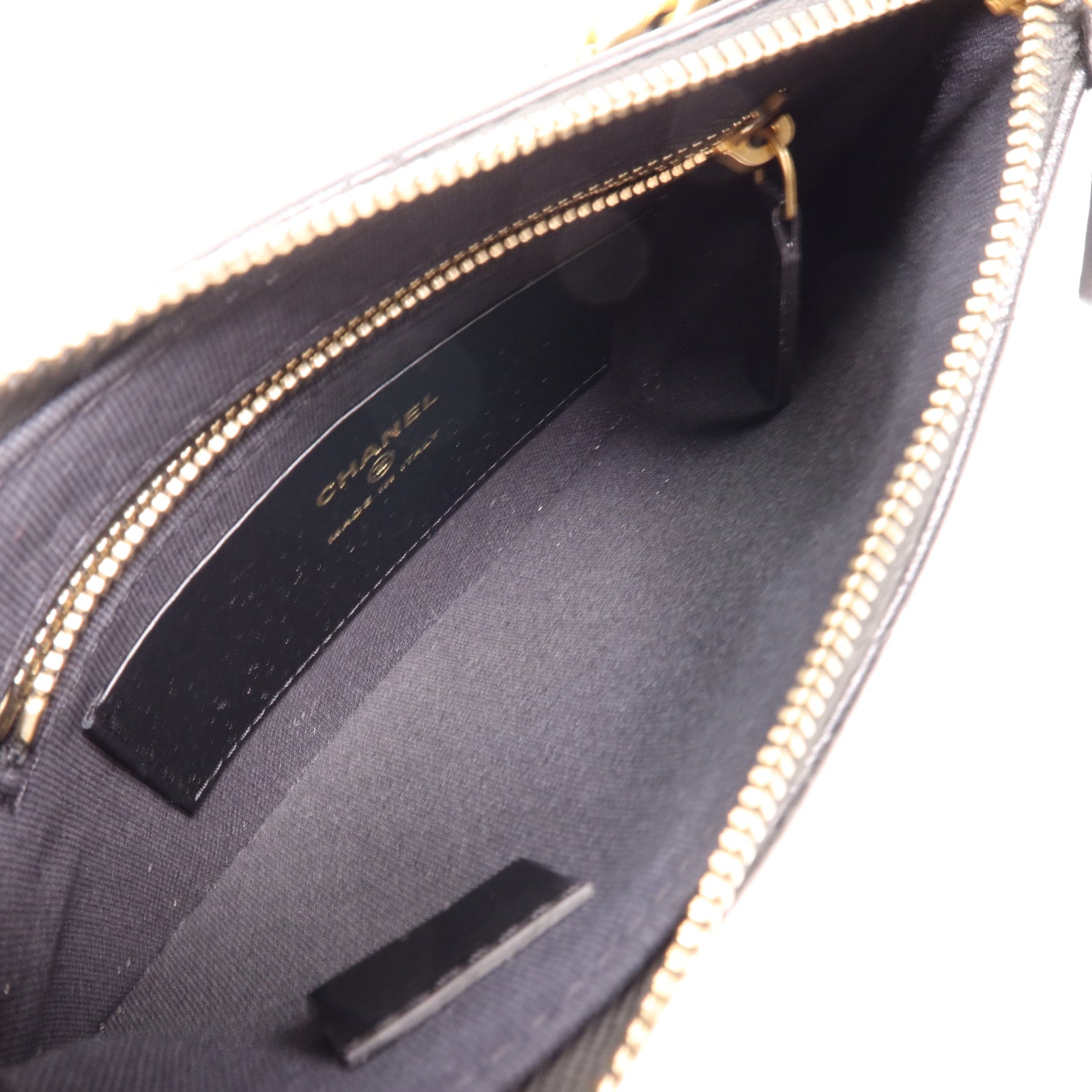 CHANEL 牛皮皮革Chain Shoulder金扣手挽肩背兩用袋