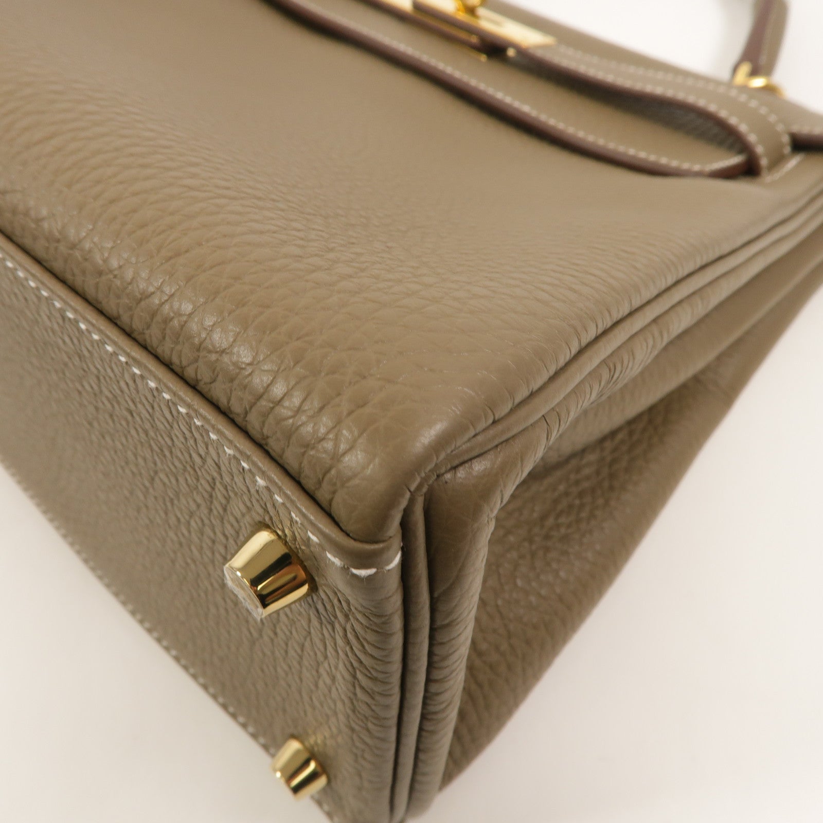 HERMES Togo皮革Kelly 28手挽肩背兩用袋Etoupe