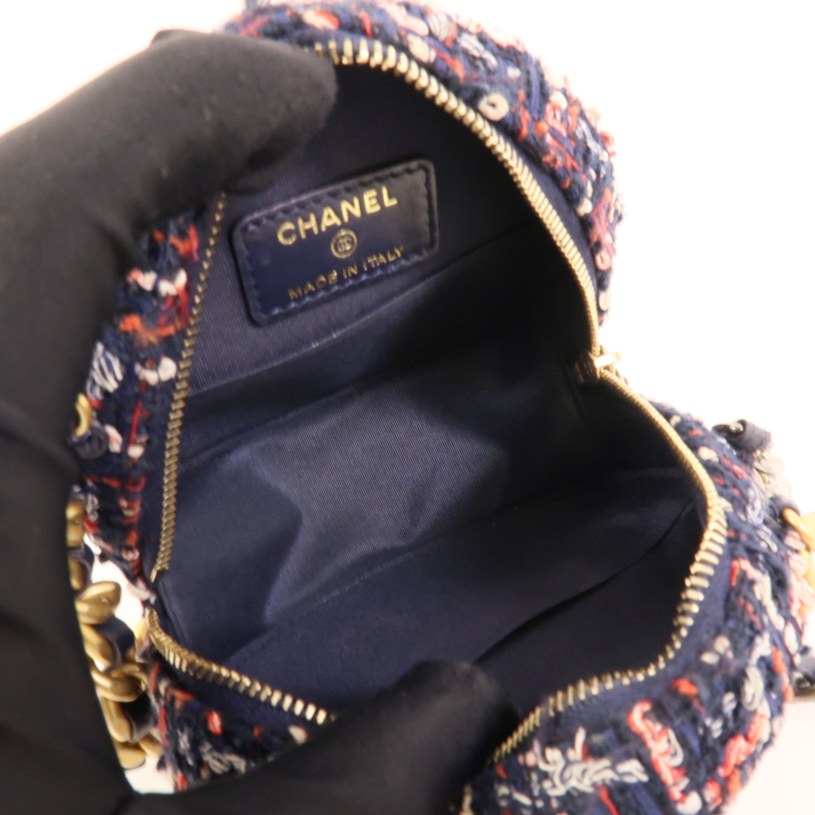 CHANEL Tweed Chain Shoulder肩背袋