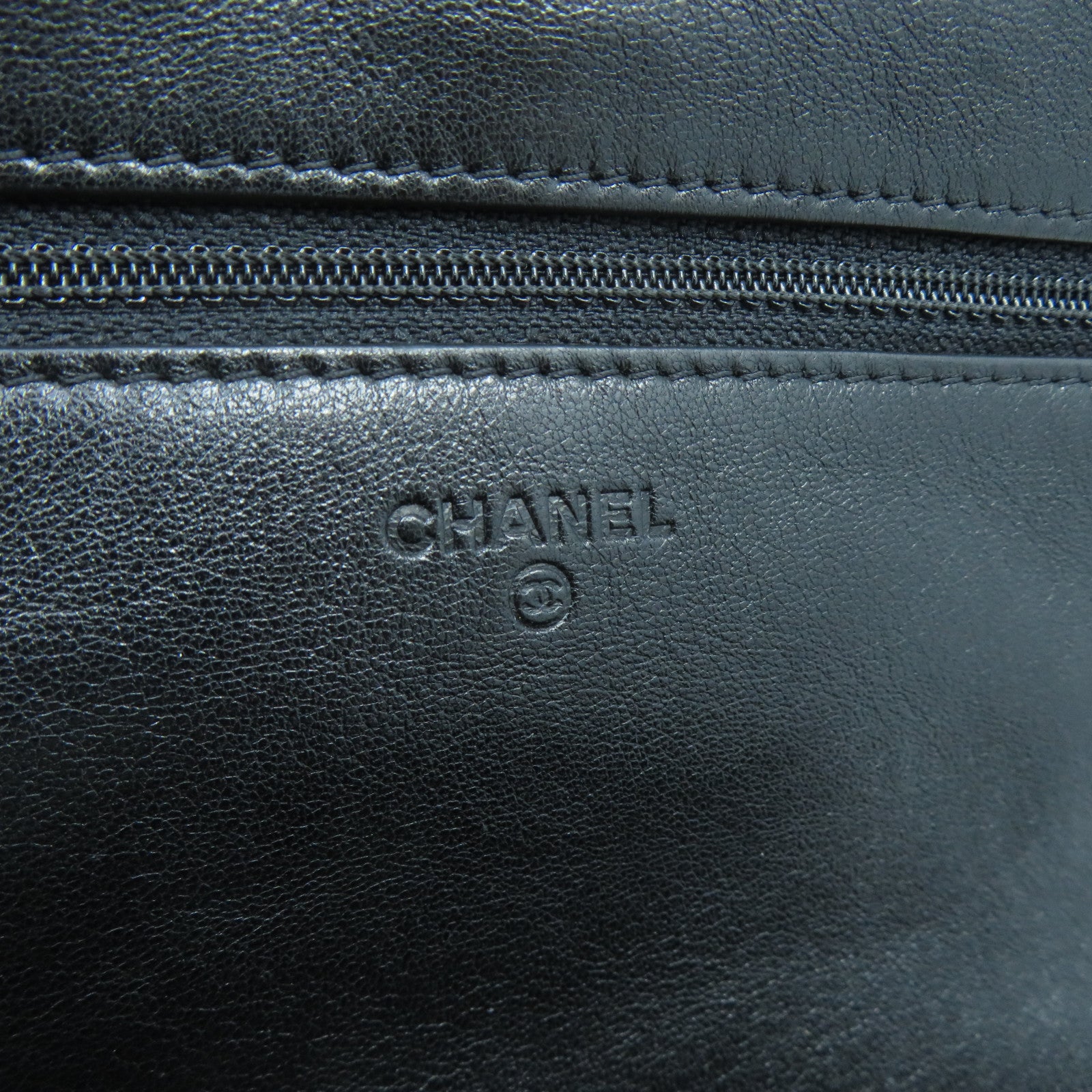 CHANEL 菱格羊皮皮革Wallet On Chain銀扣鏈帶肩背袋黑色